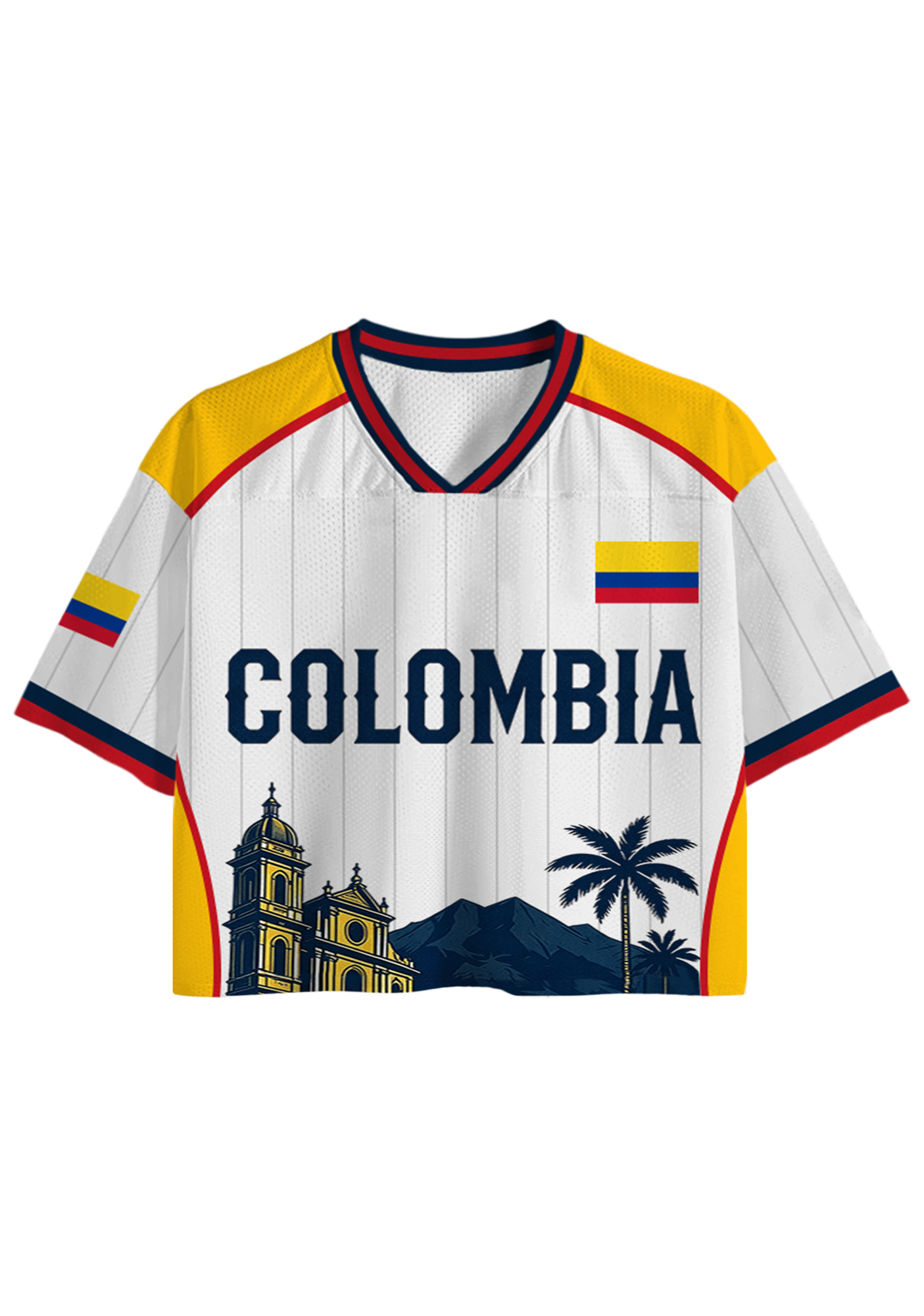Colombia City Landscape Flag Cropped Jersey Shirt