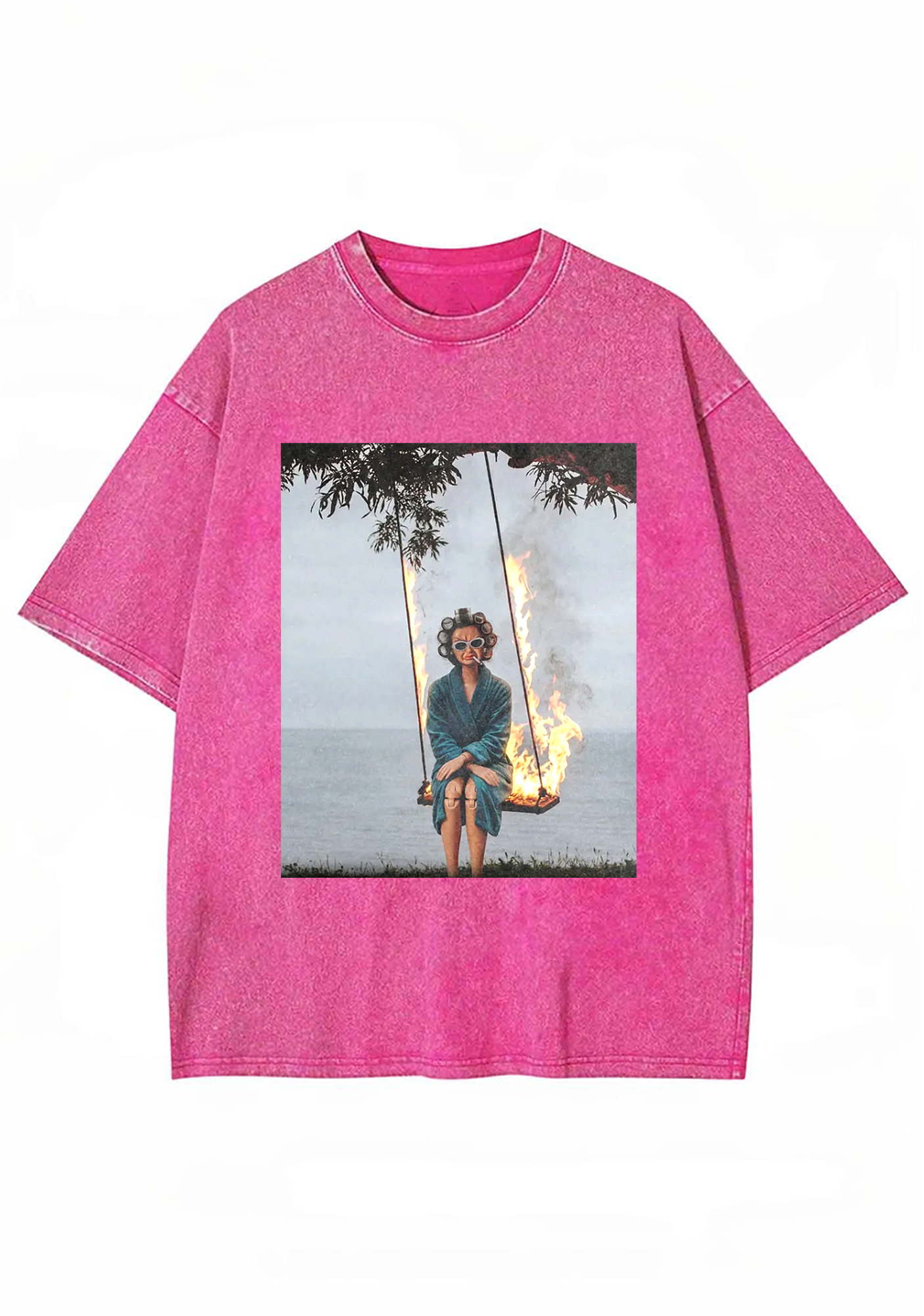 Fire Swing Grunge Barbie Meme Y2K Washed Tee