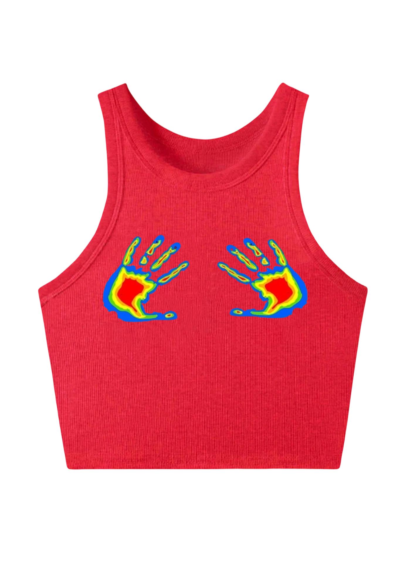 Heat Wave Hands Y2K Crop Tank Top