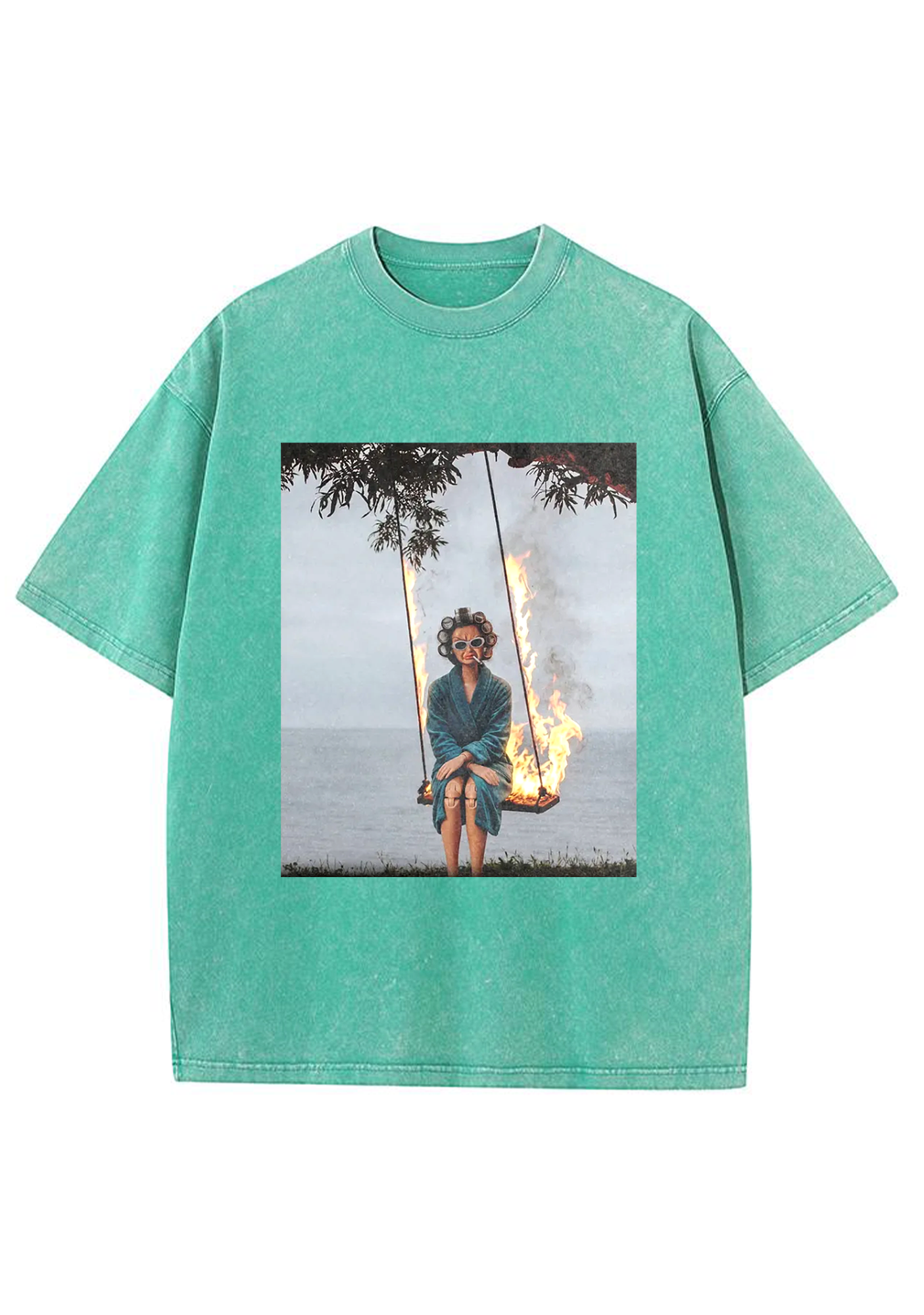 Fire Swing Grunge Barbie Meme Y2K Washed Tee