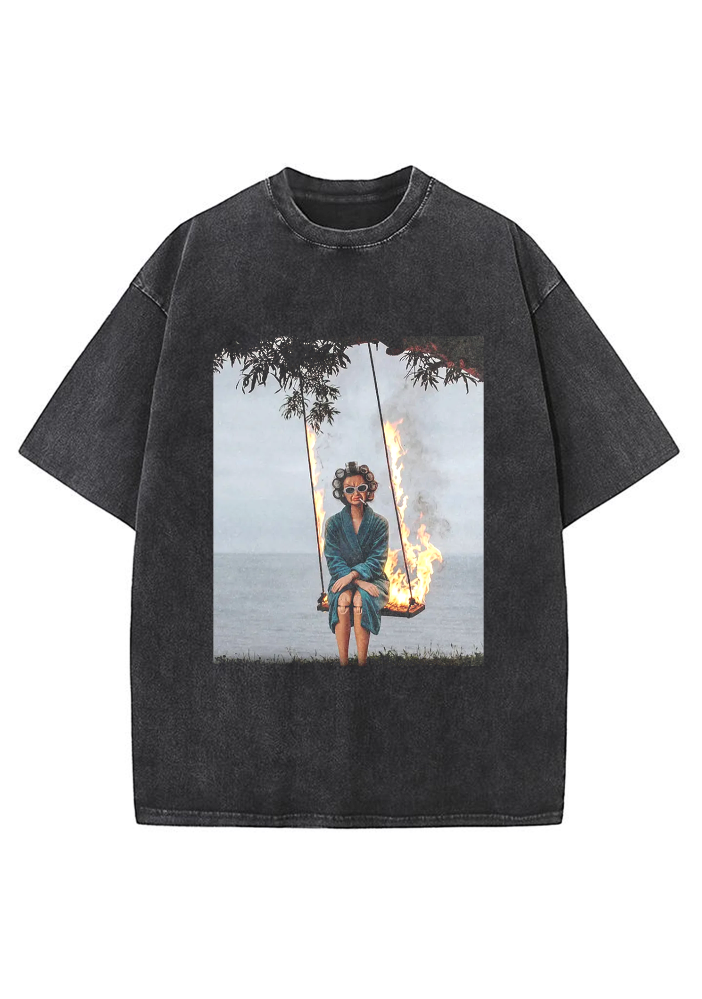 Fire Swing Grunge Barbie Meme Y2K Washed Tee