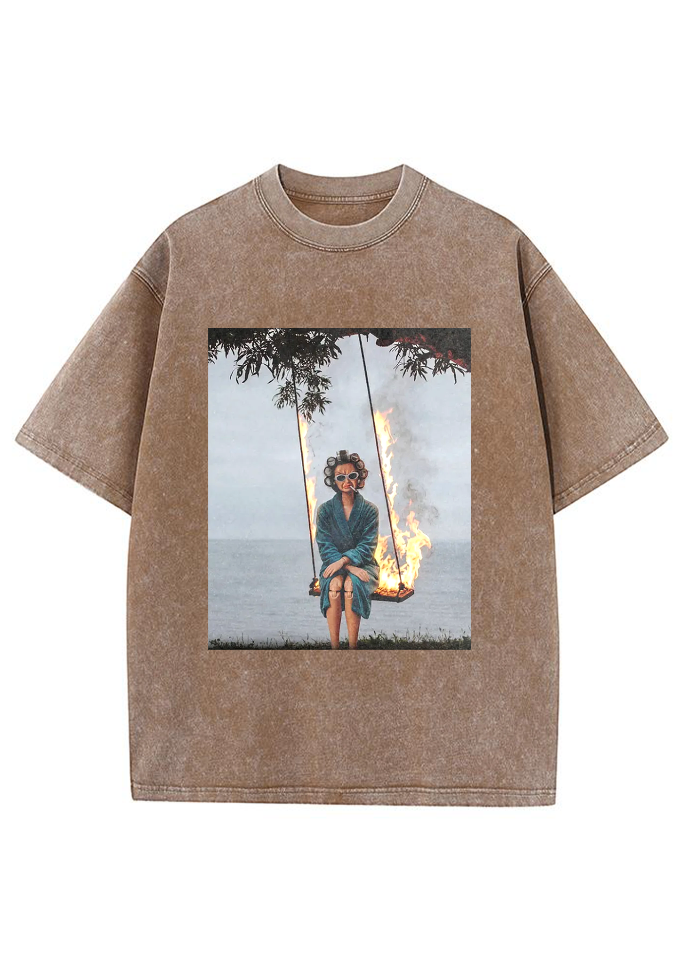 Fire Swing Grunge Barbie Meme Y2K Washed Tee