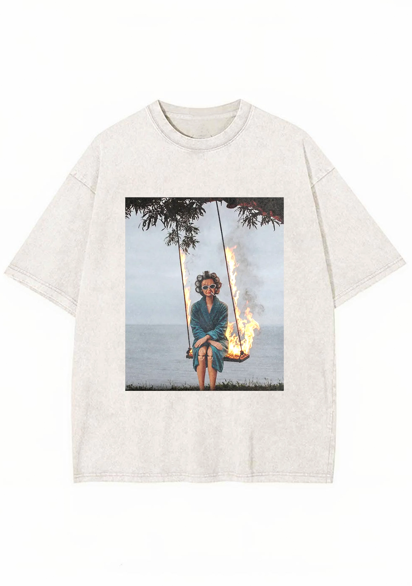 Fire Swing Grunge Barbie Meme Y2K Washed Tee