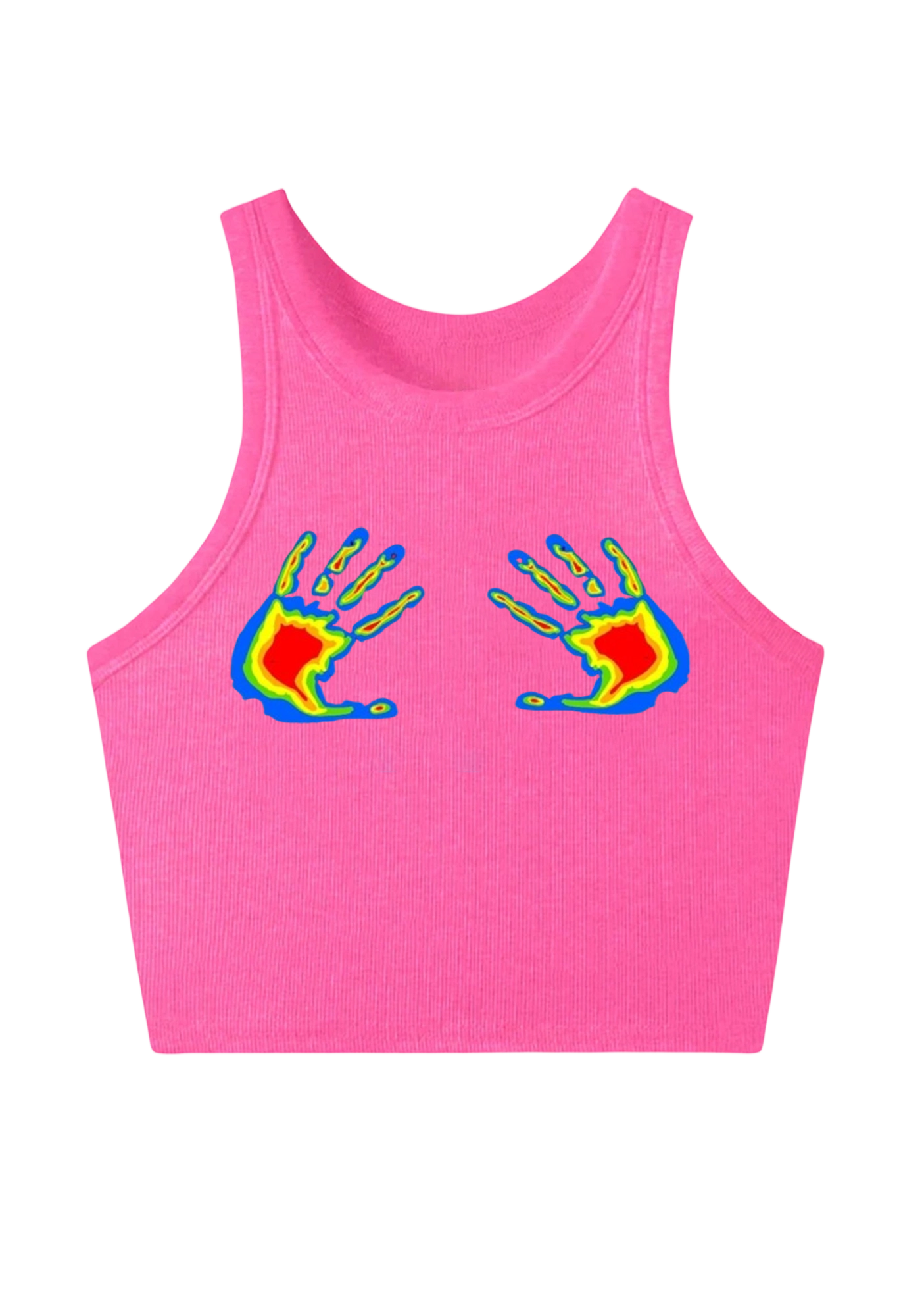 Heat Wave Hands Y2K Crop Tank Top