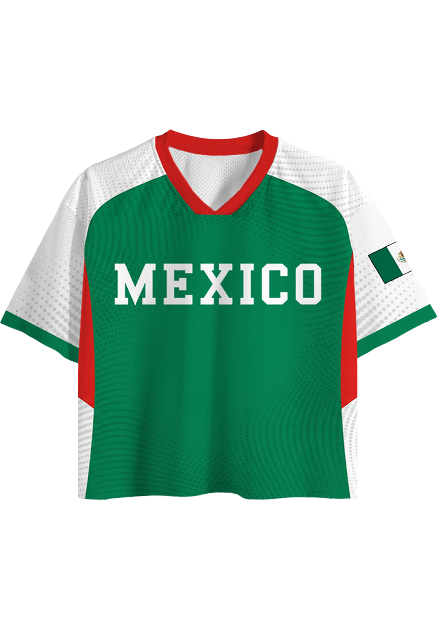 Retro Mexico National Team Fan Cropped Mesh Jersey Shirt