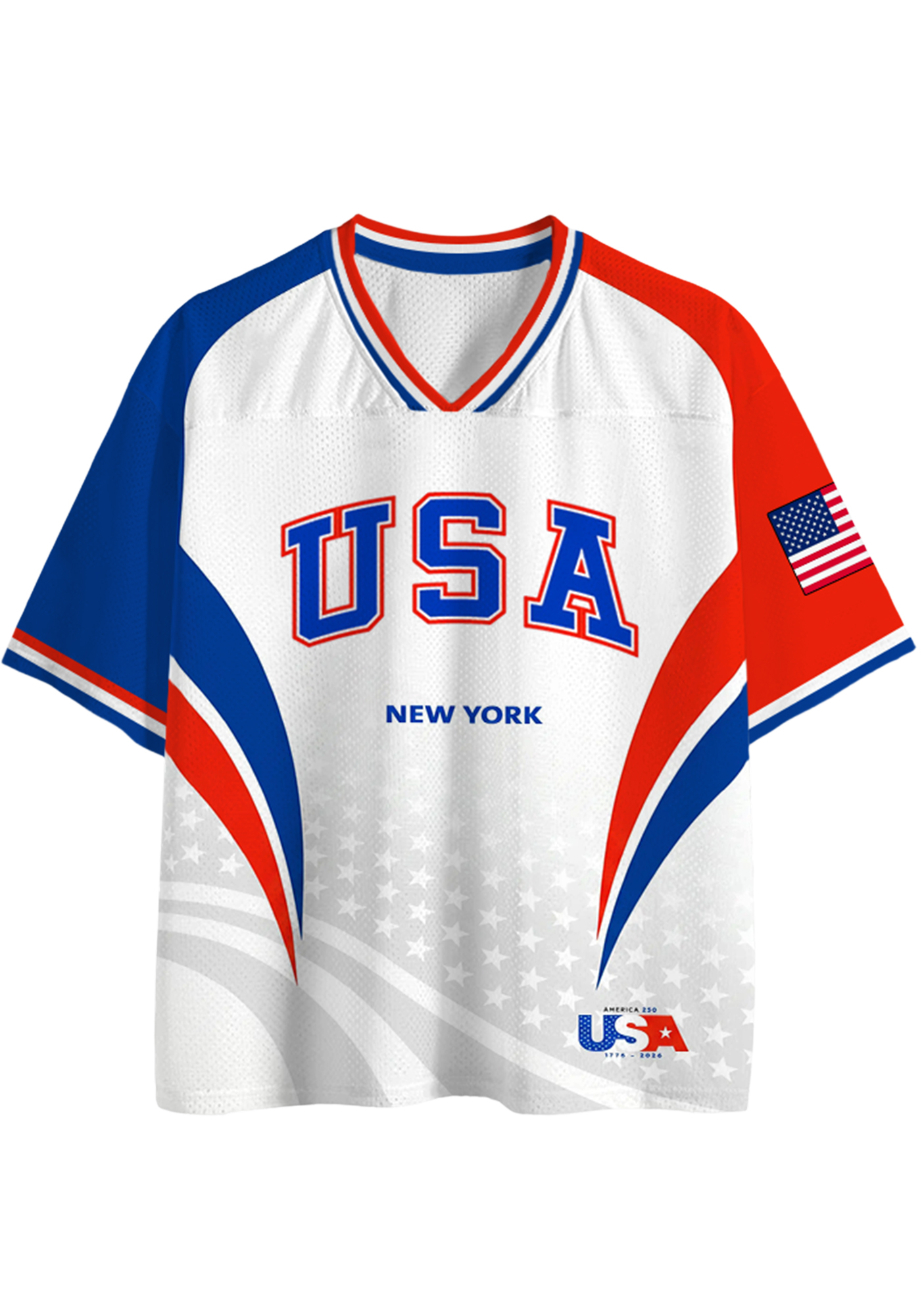 Red White Blue USA Graphic Mesh Jersey Shirts