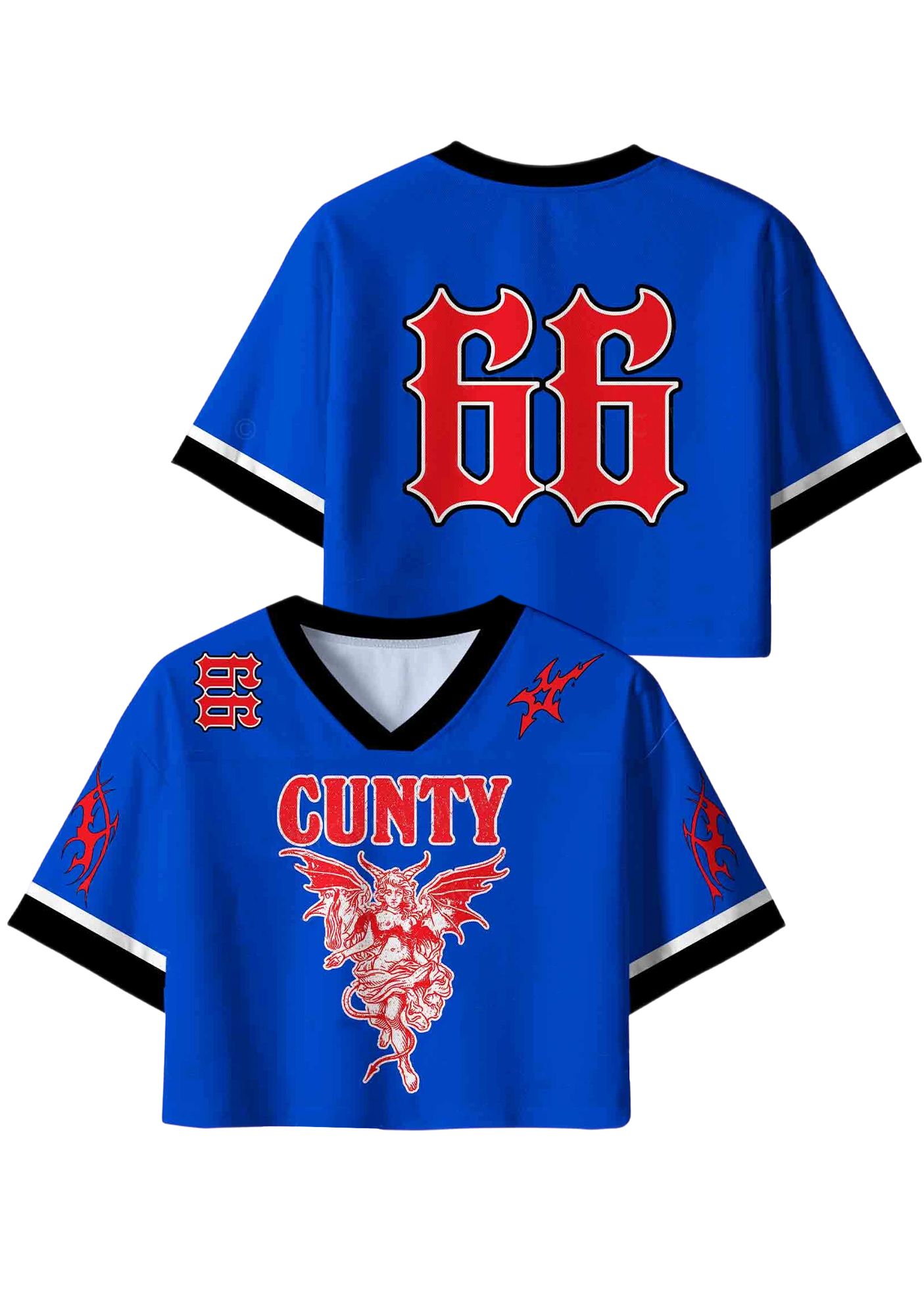 Conty Y2K Crop Sport Jersey Shirts