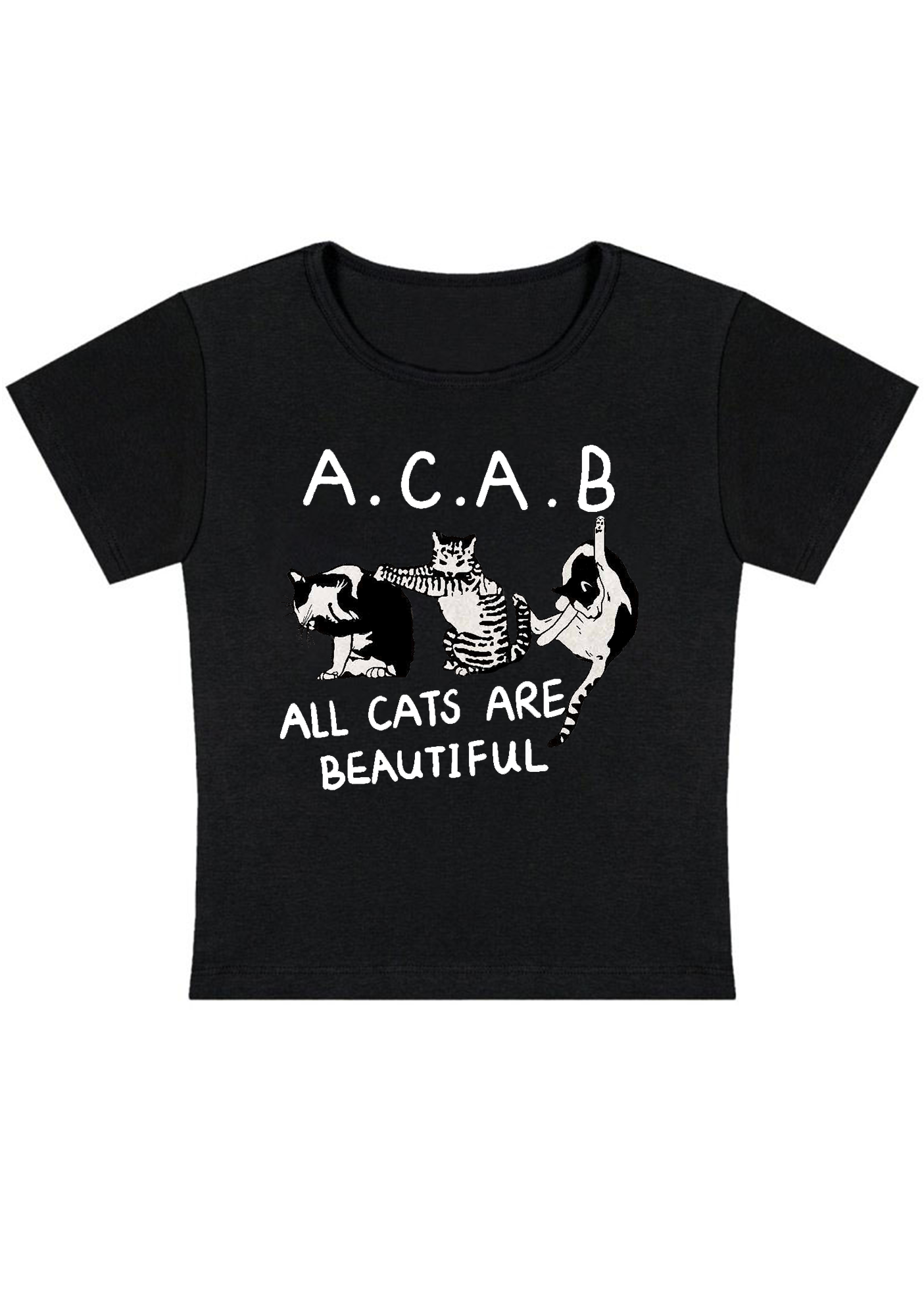 All Cats Are Beautiful Y2K Baby Tee