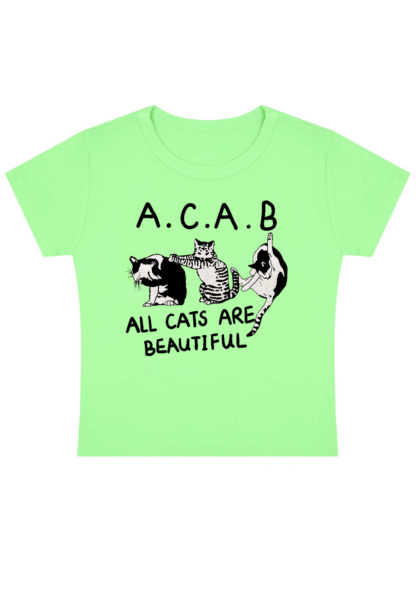 All Cats Are Beautiful Y2K Baby Tee
