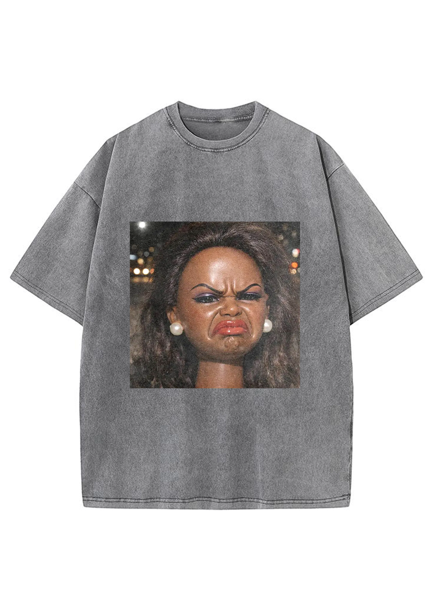 Grumpy Pearl Black Barbie Meme Y2K Washed Tee