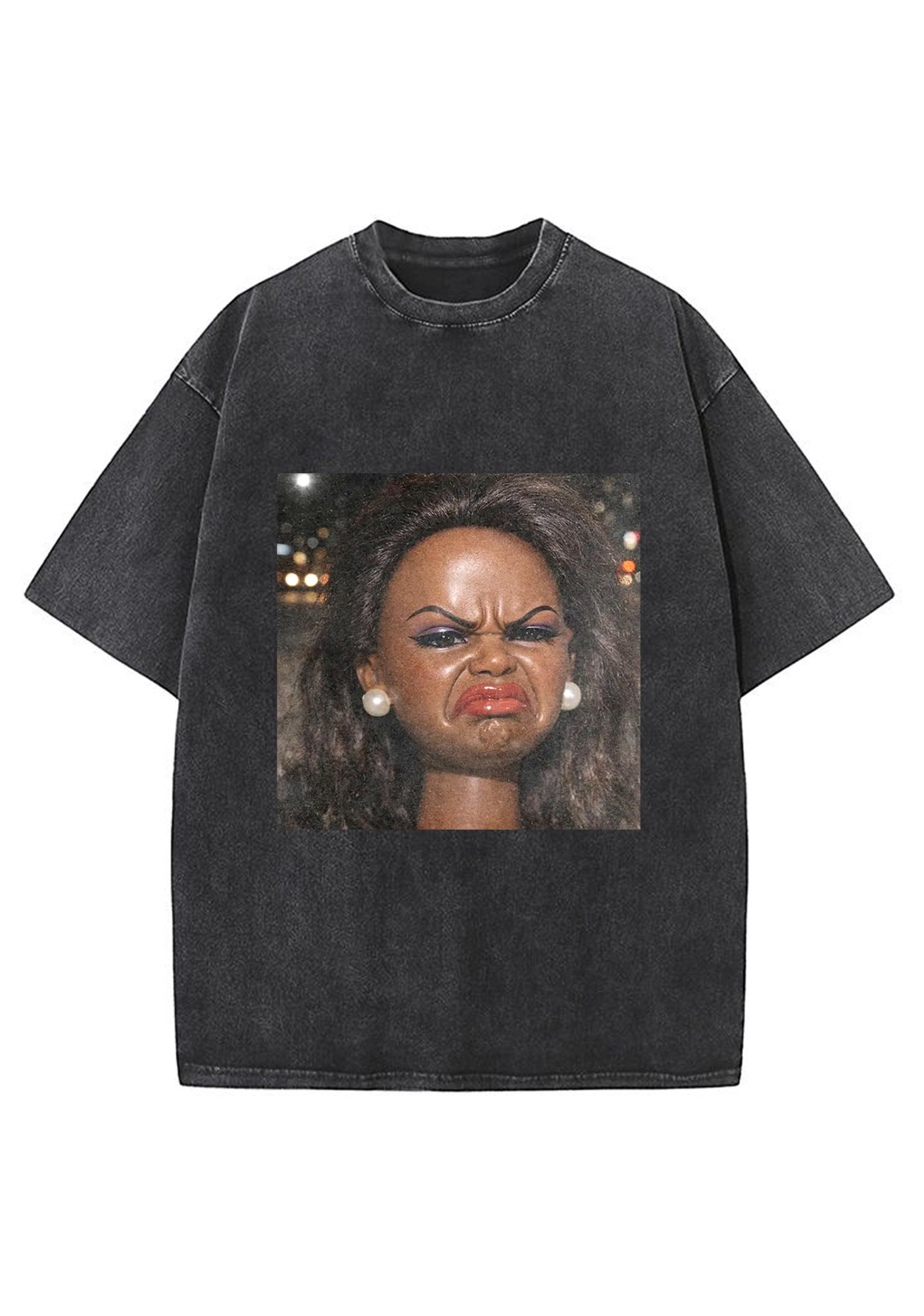 Grumpy Pearl Black Barbie Meme Y2K Washed Tee