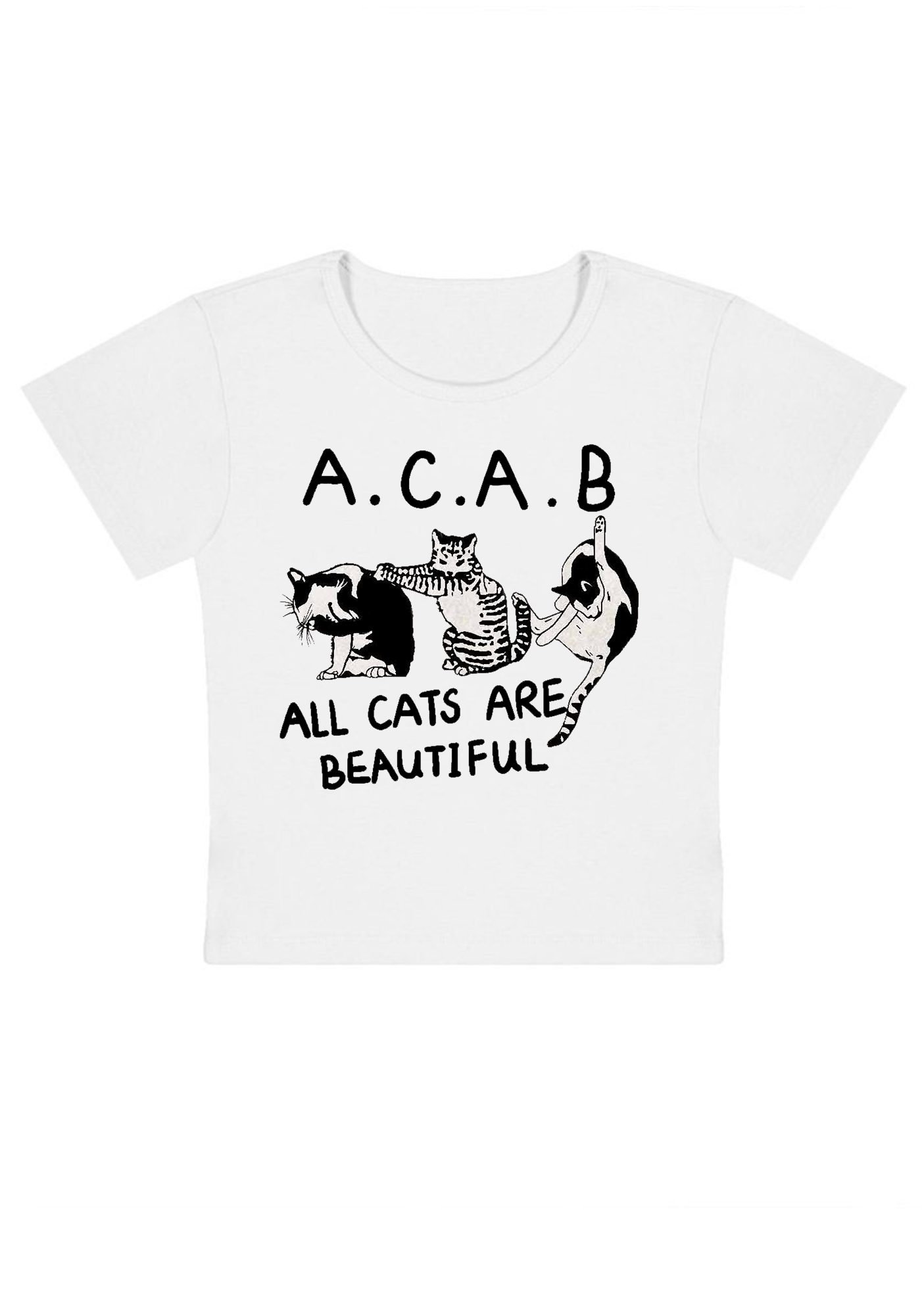 All Cats Are Beautiful Y2K Baby Tee