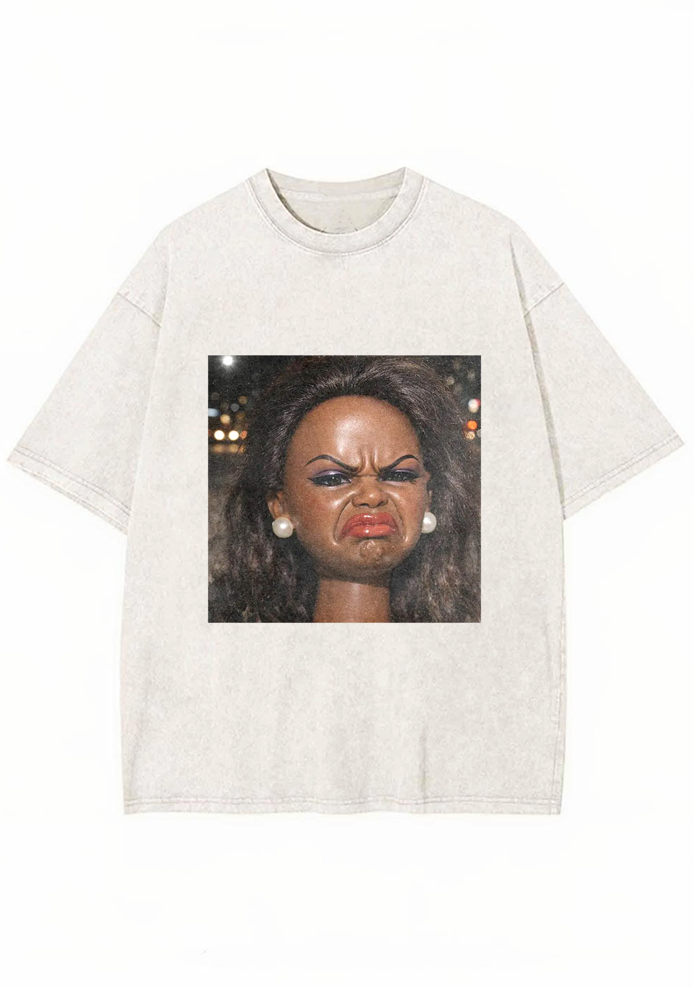 Grumpy Pearl Black Barbie Meme Y2K Washed Tee