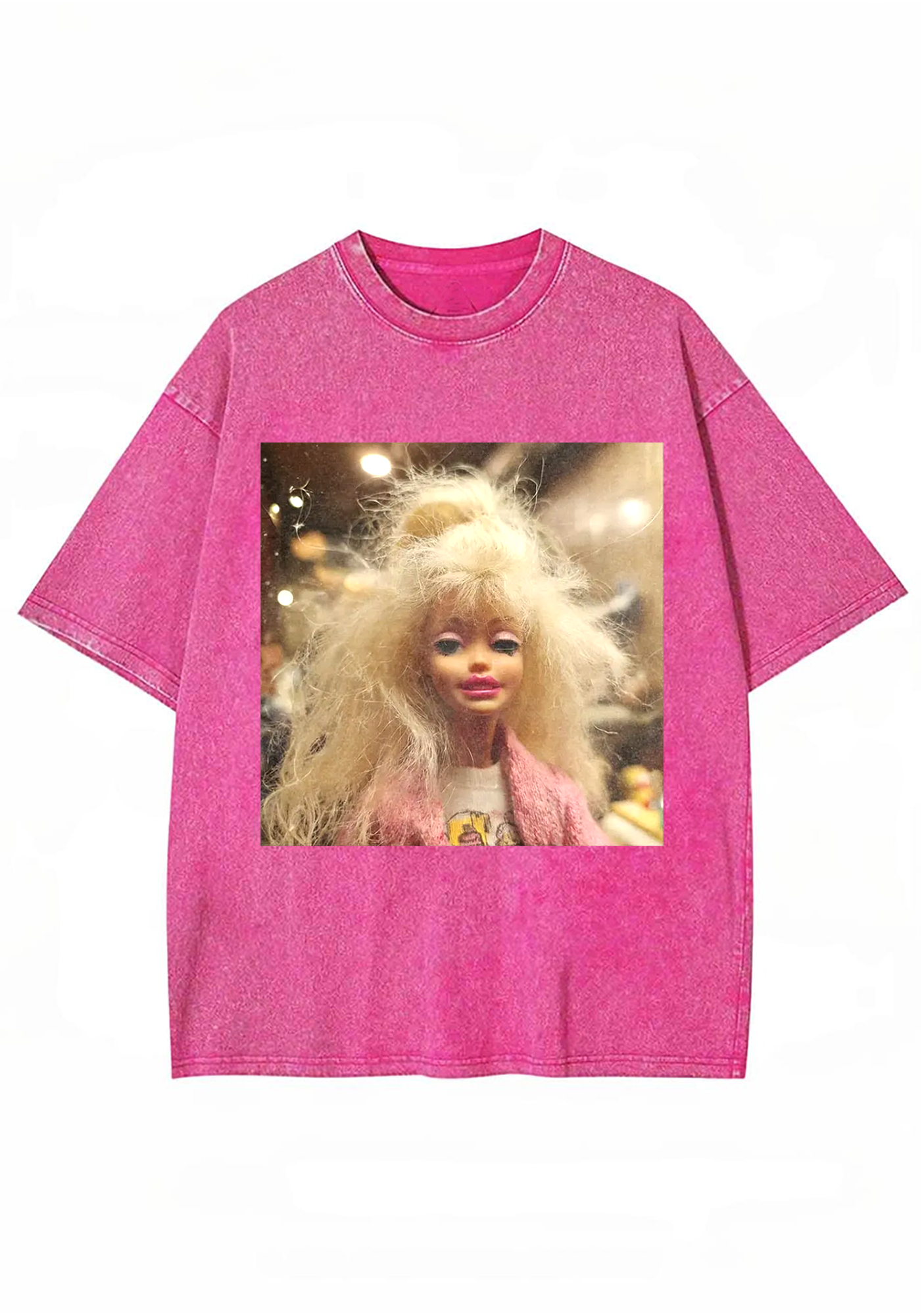 Messy Blonde Hair Barbie Meme Y2K Washed Tee
