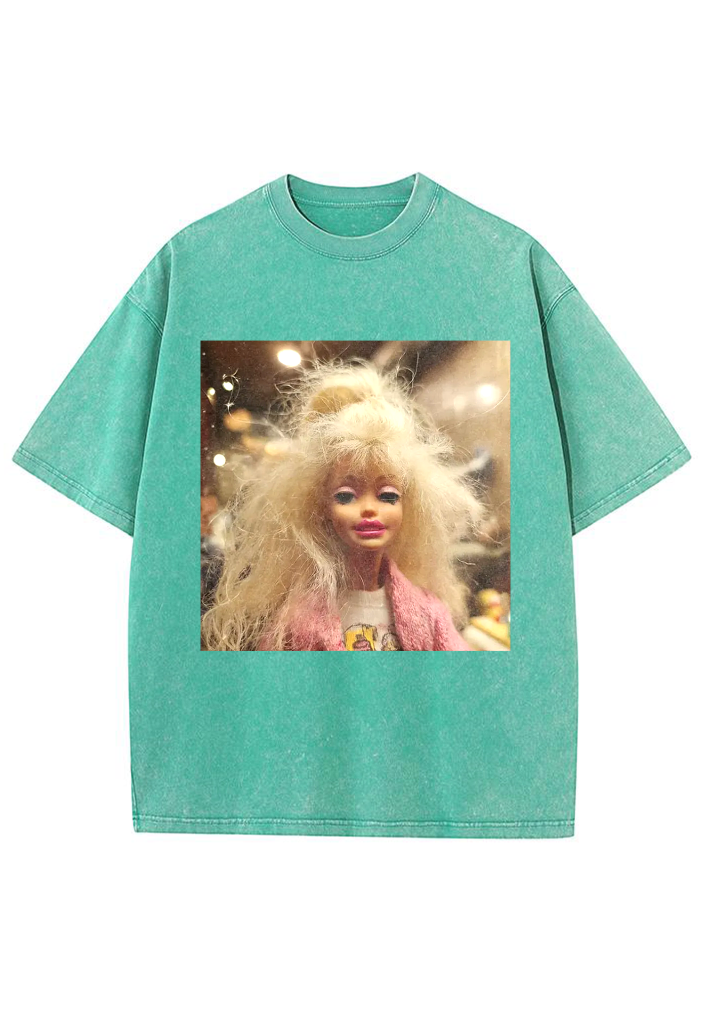 Messy Blonde Hair Barbie Meme Y2K Washed Tee