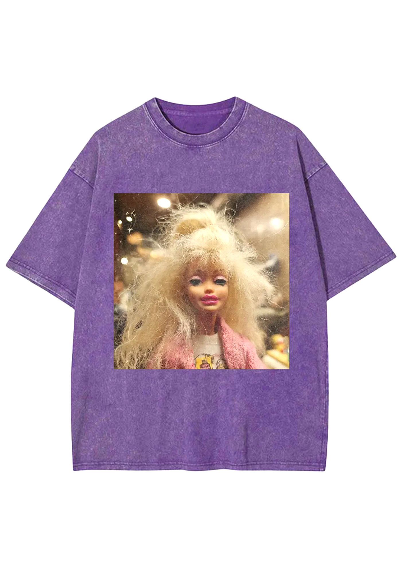 Messy Blonde Hair Barbie Meme Y2K Washed Tee