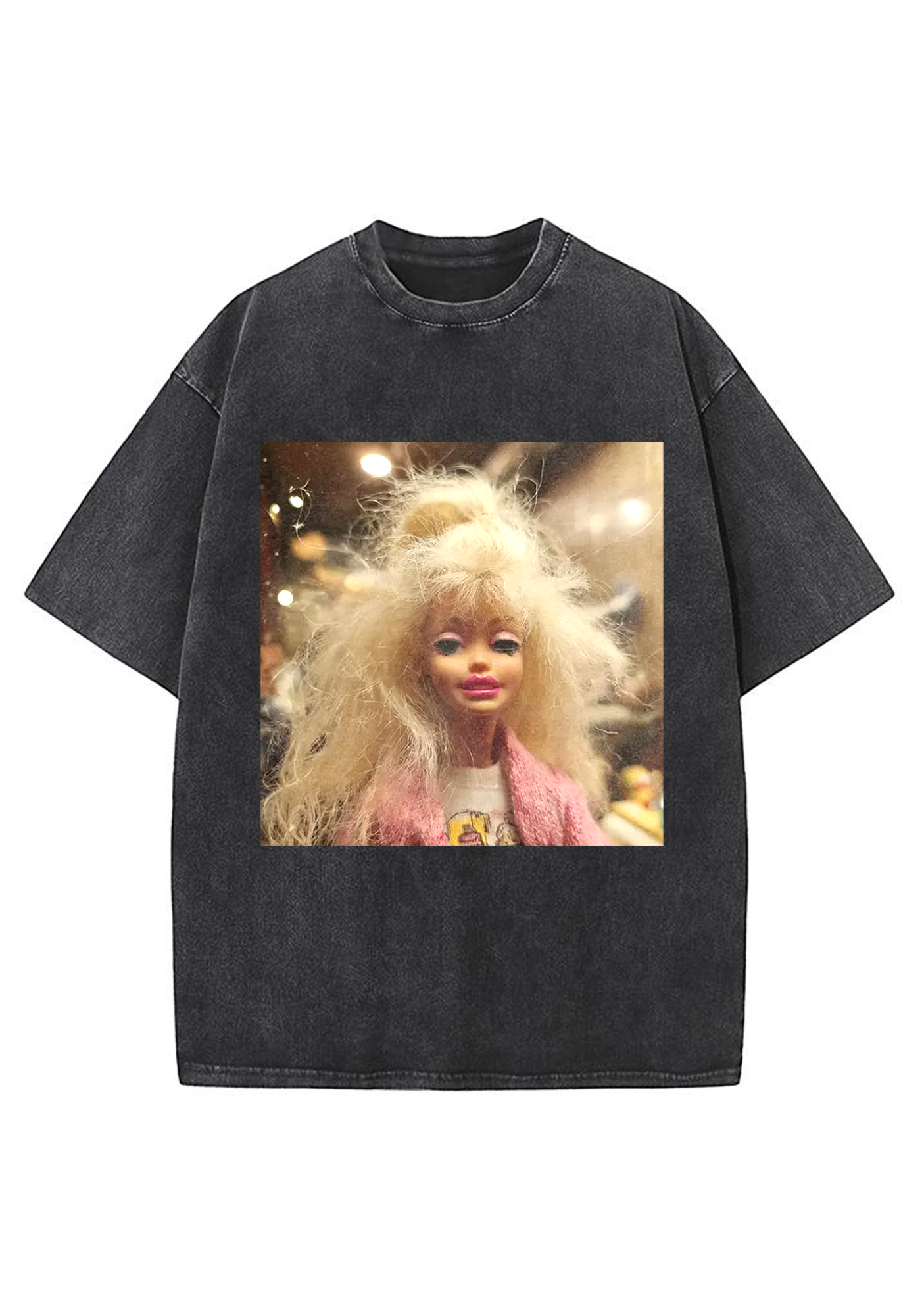 Messy Blonde Hair Barbie Meme Y2K Washed Tee