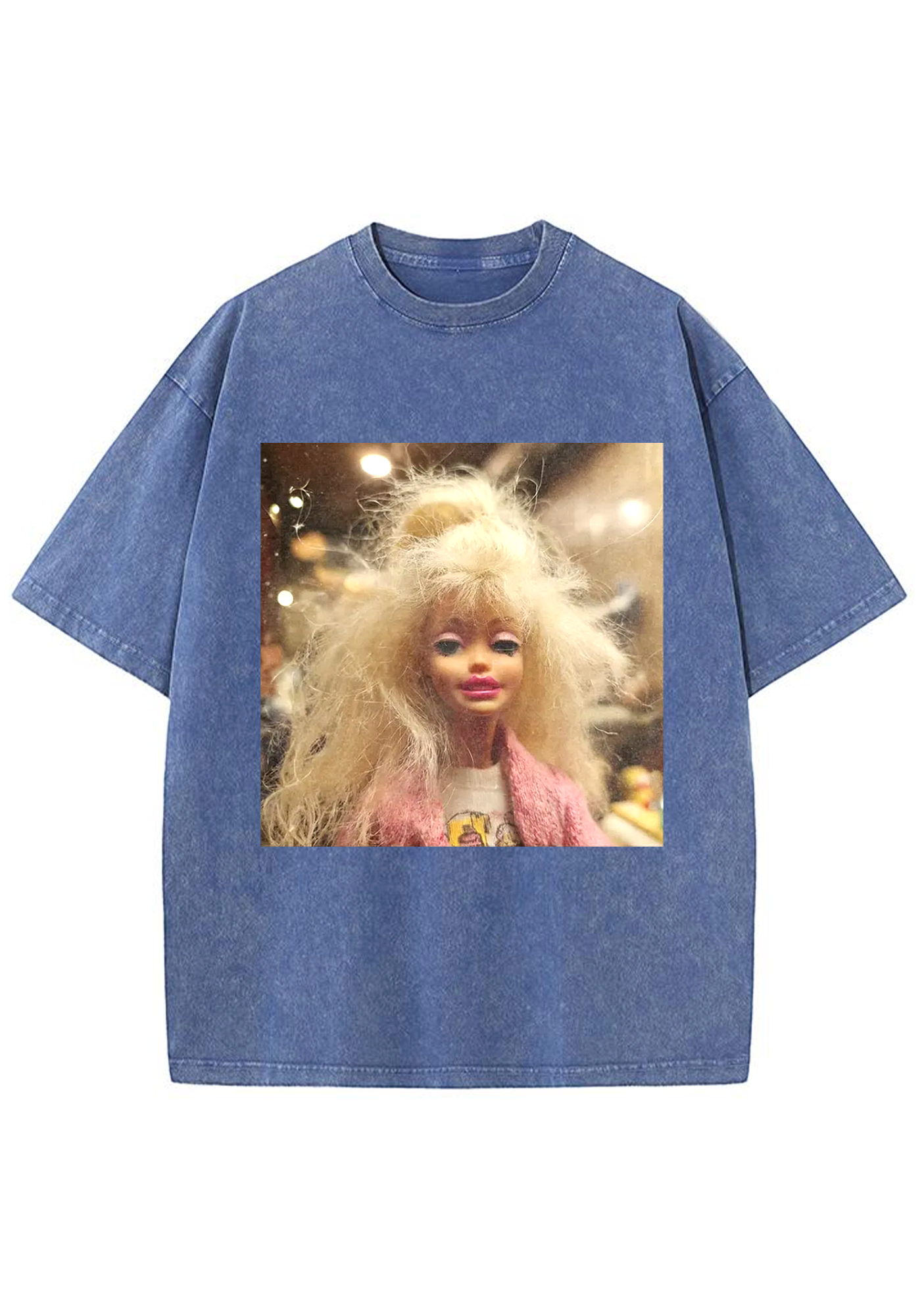 Messy Blonde Hair Barbie Meme Y2K Washed Tee