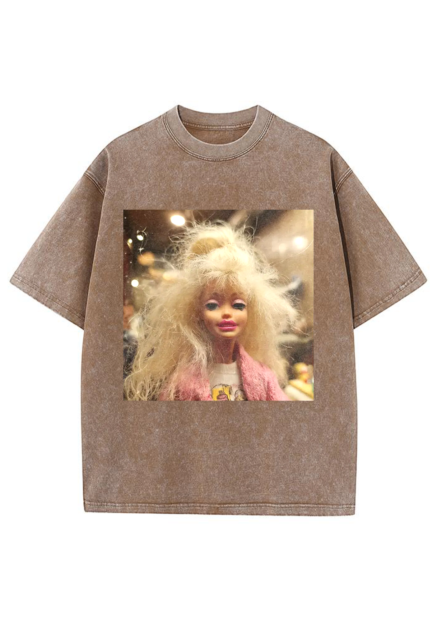 Messy Blonde Hair Barbie Meme Y2K Washed Tee
