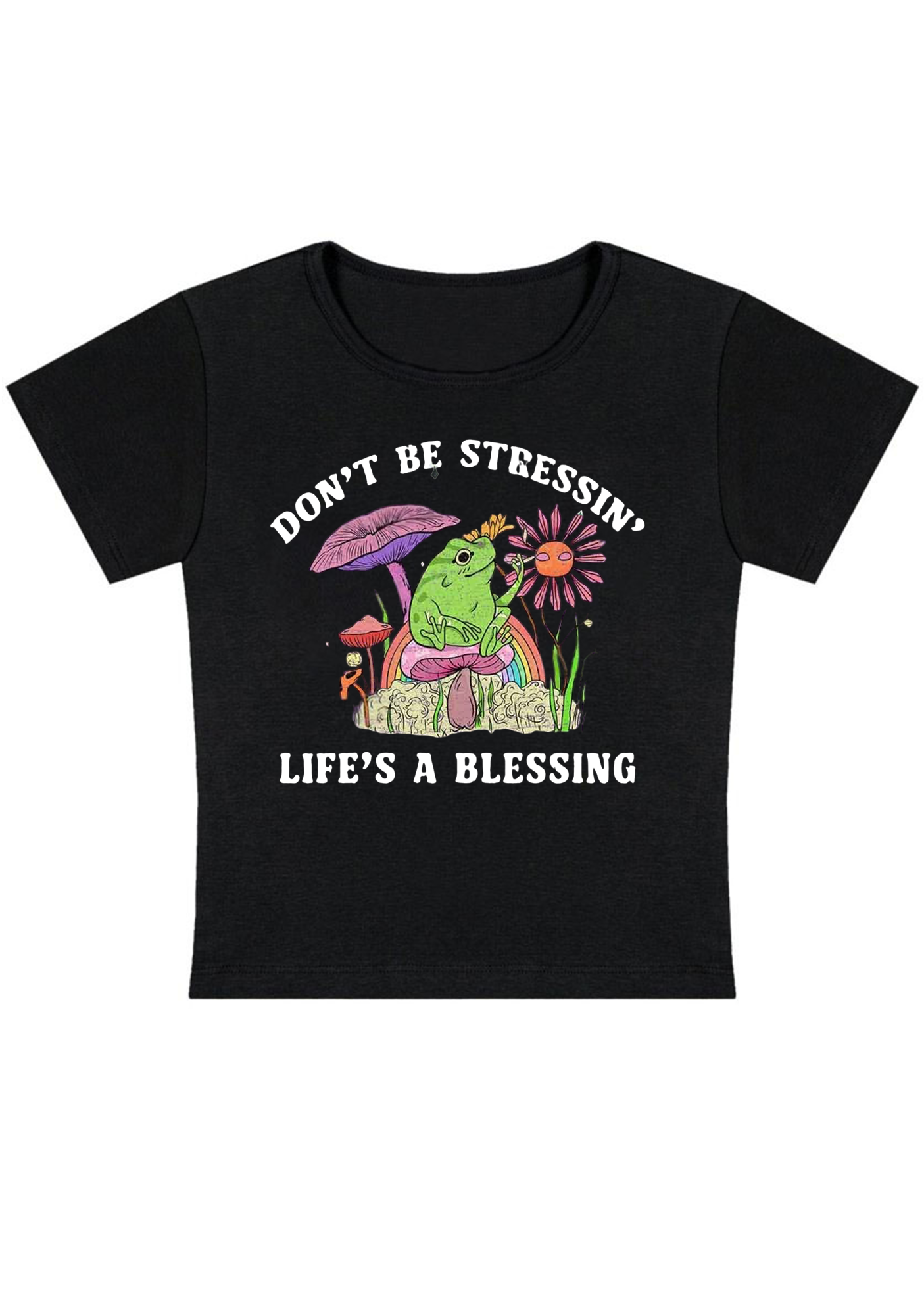 Don't Be Stressin Life's A Blessing Y2K Baby Tee