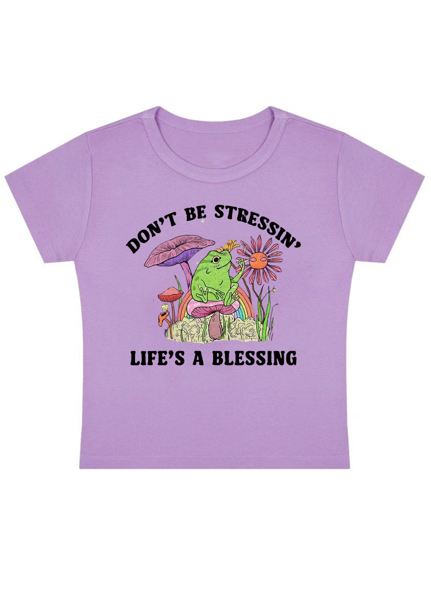 Don't Be Stressin Life's A Blessing Y2K Baby Tee