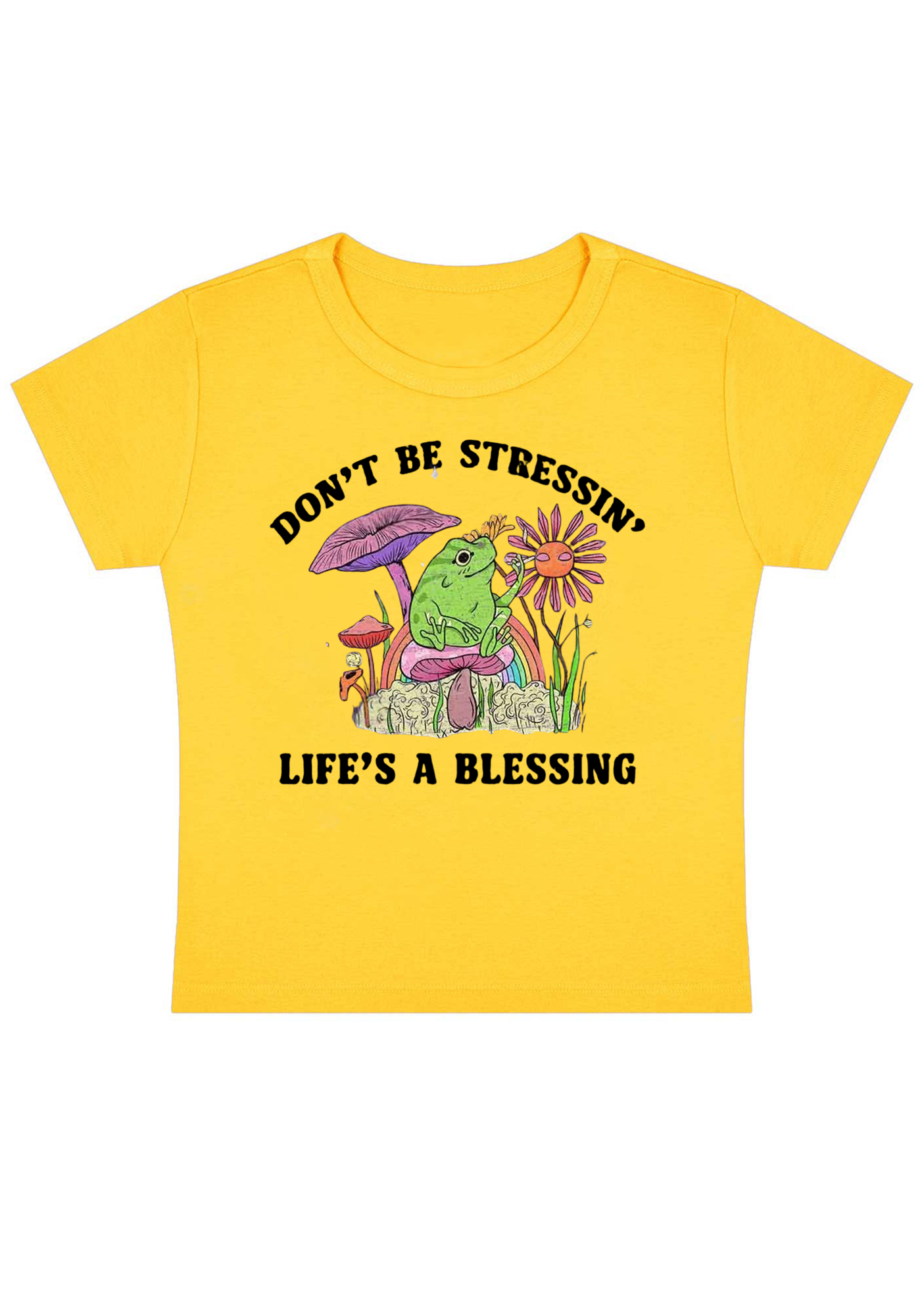 Don't Be Stressin Life's A Blessing Y2K Baby Tee