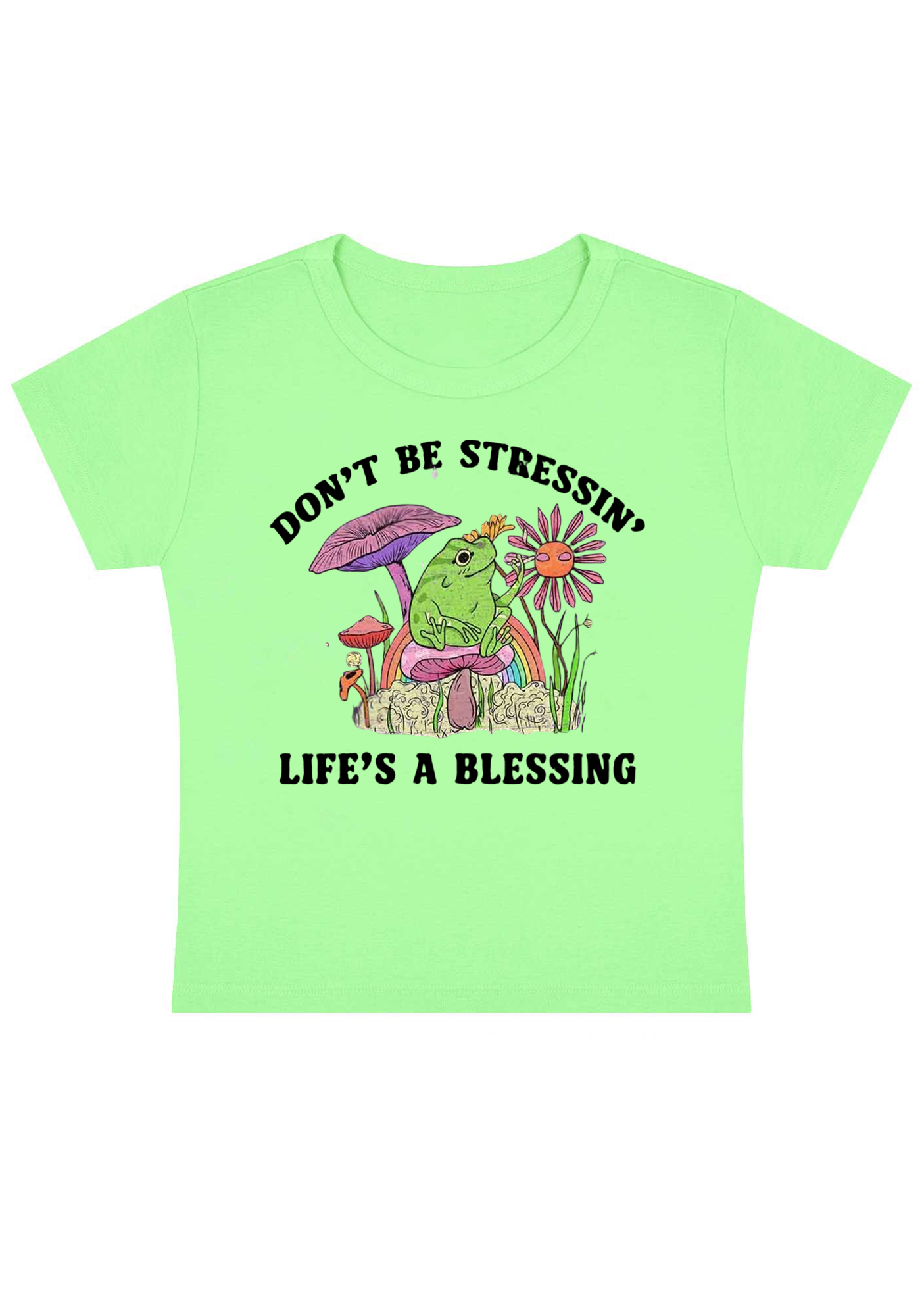 Don't Be Stressin Life's A Blessing Y2K Baby Tee