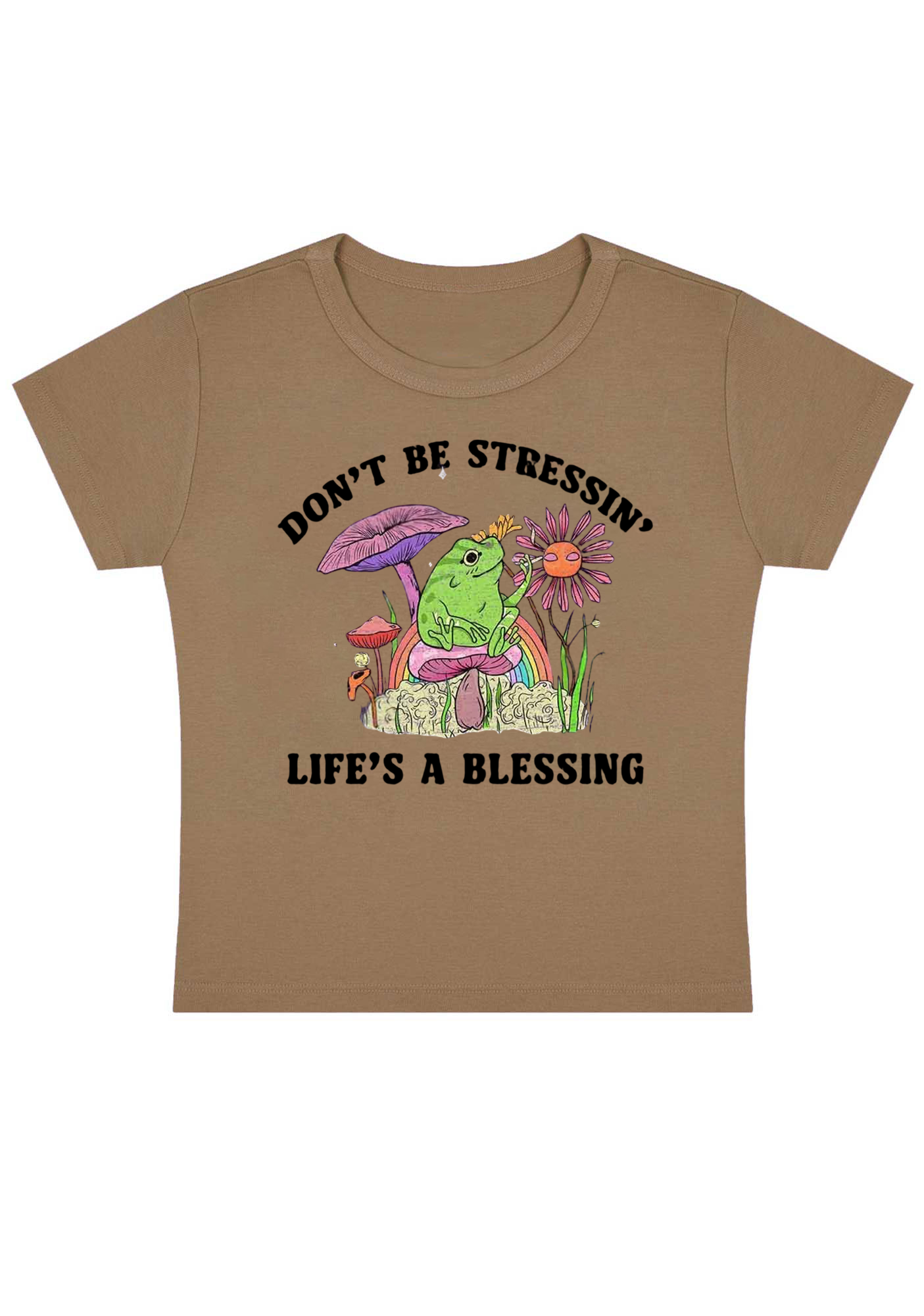 Don't Be Stressin Life's A Blessing Y2K Baby Tee