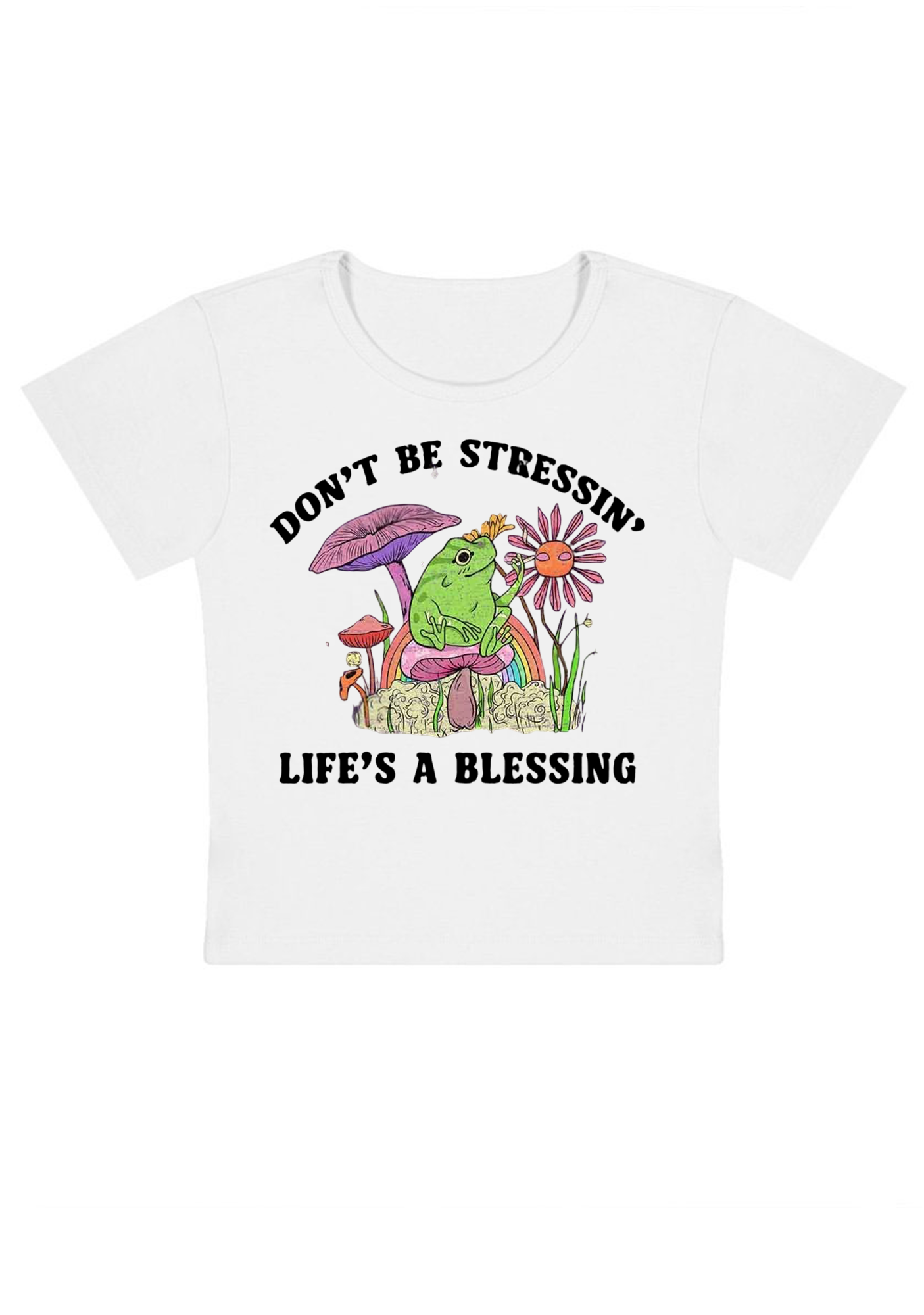 Don't Be Stressin Life's A Blessing Y2K Baby Tee