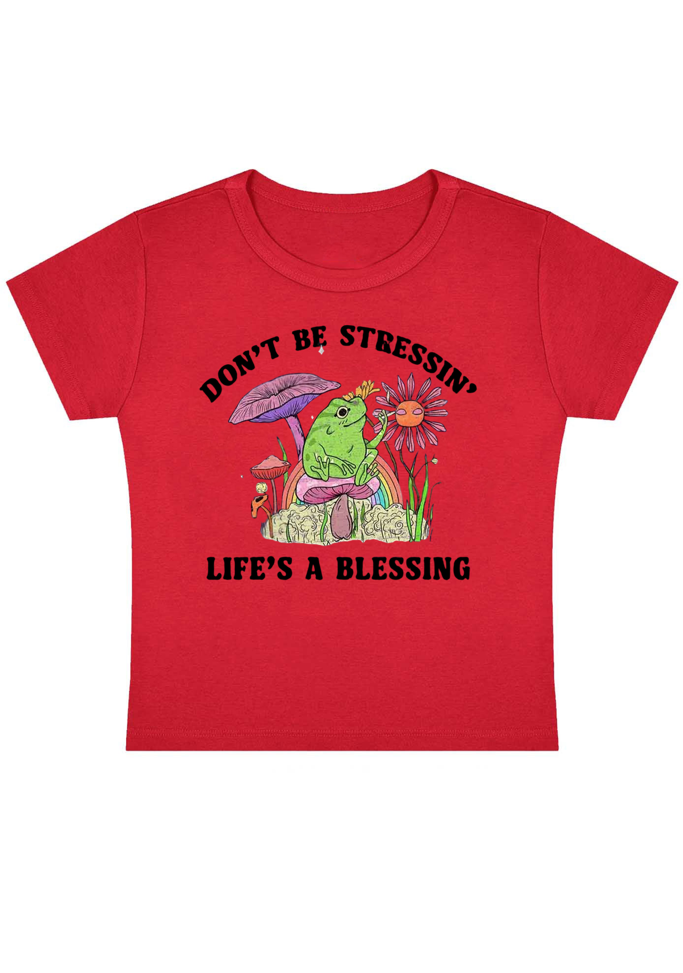 Don't Be Stressin Life's A Blessing Y2K Baby Tee