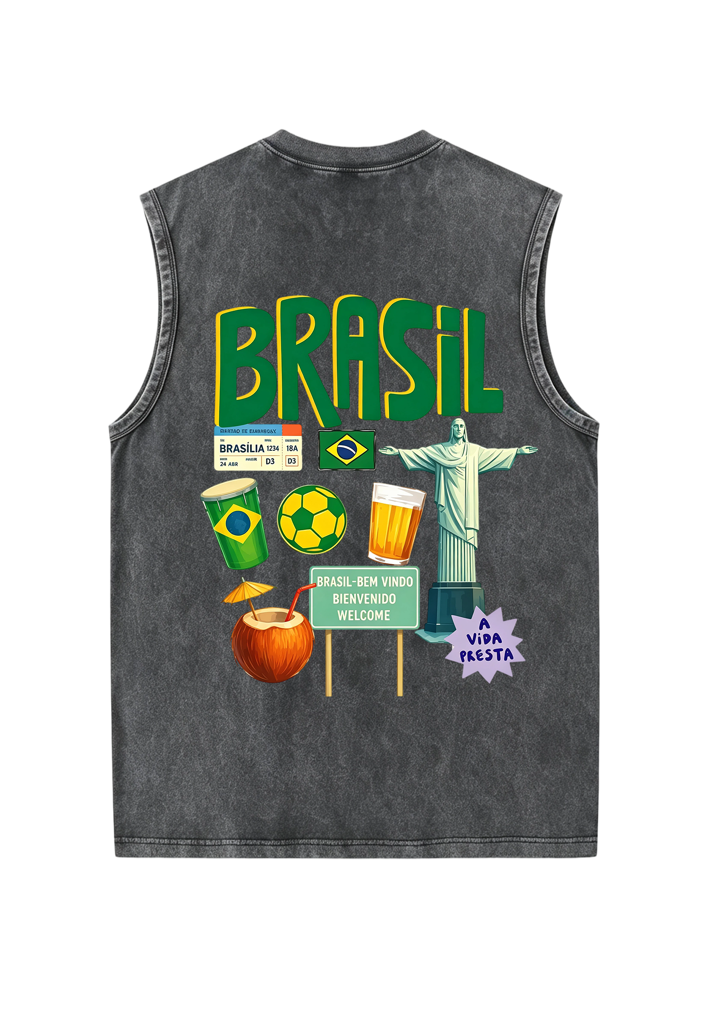Brasil Culture Travel Washed Tank