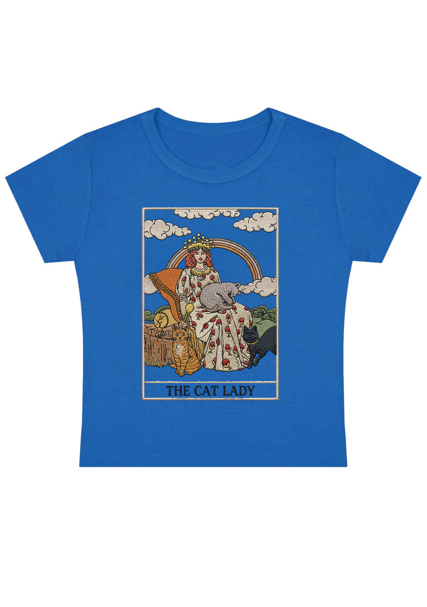 The Cat Lady Tarot Y2k Baby Tee