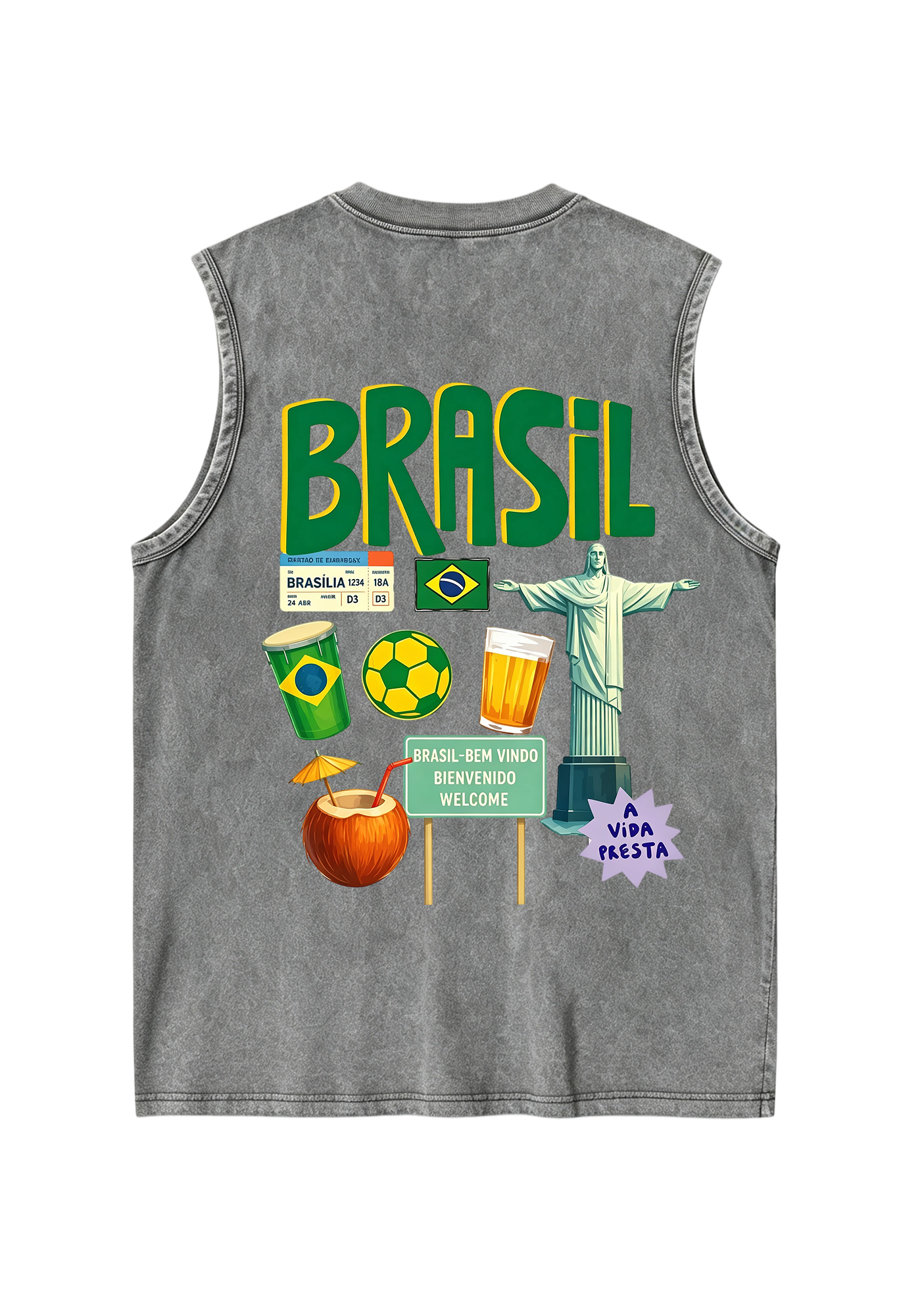 Brasil Culture Travel Washed Tank