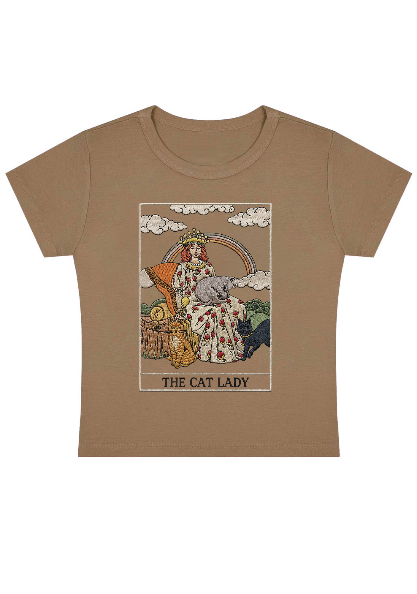 The Cat Lady Tarot Y2k Baby Tee