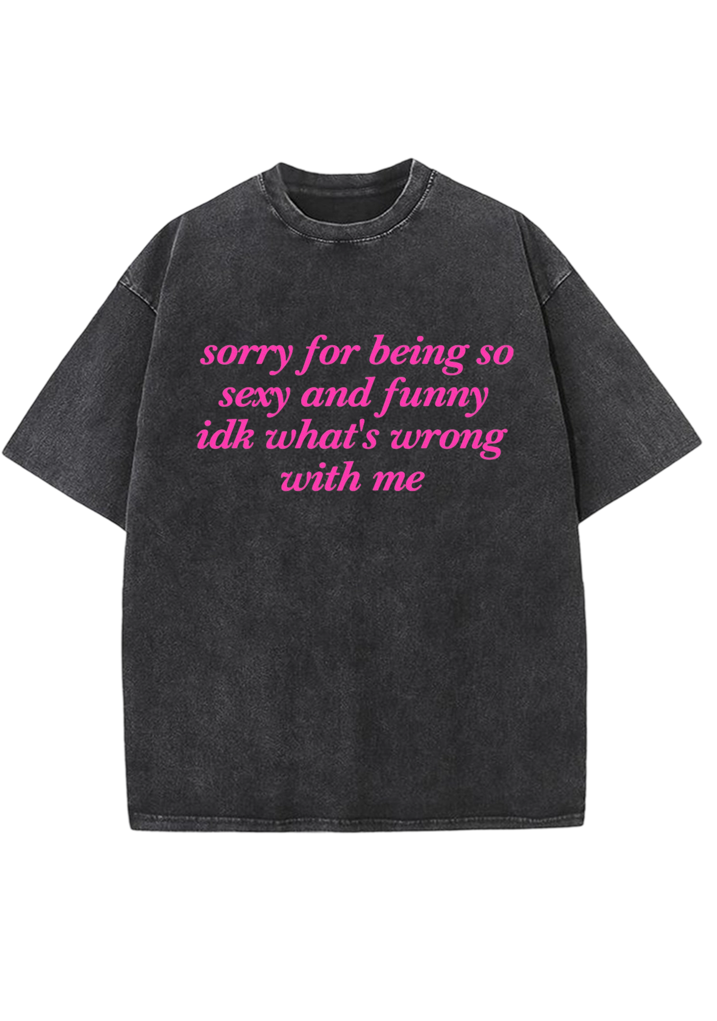 Sorry For Being So Sexy And Funny Y2K Washed Tee