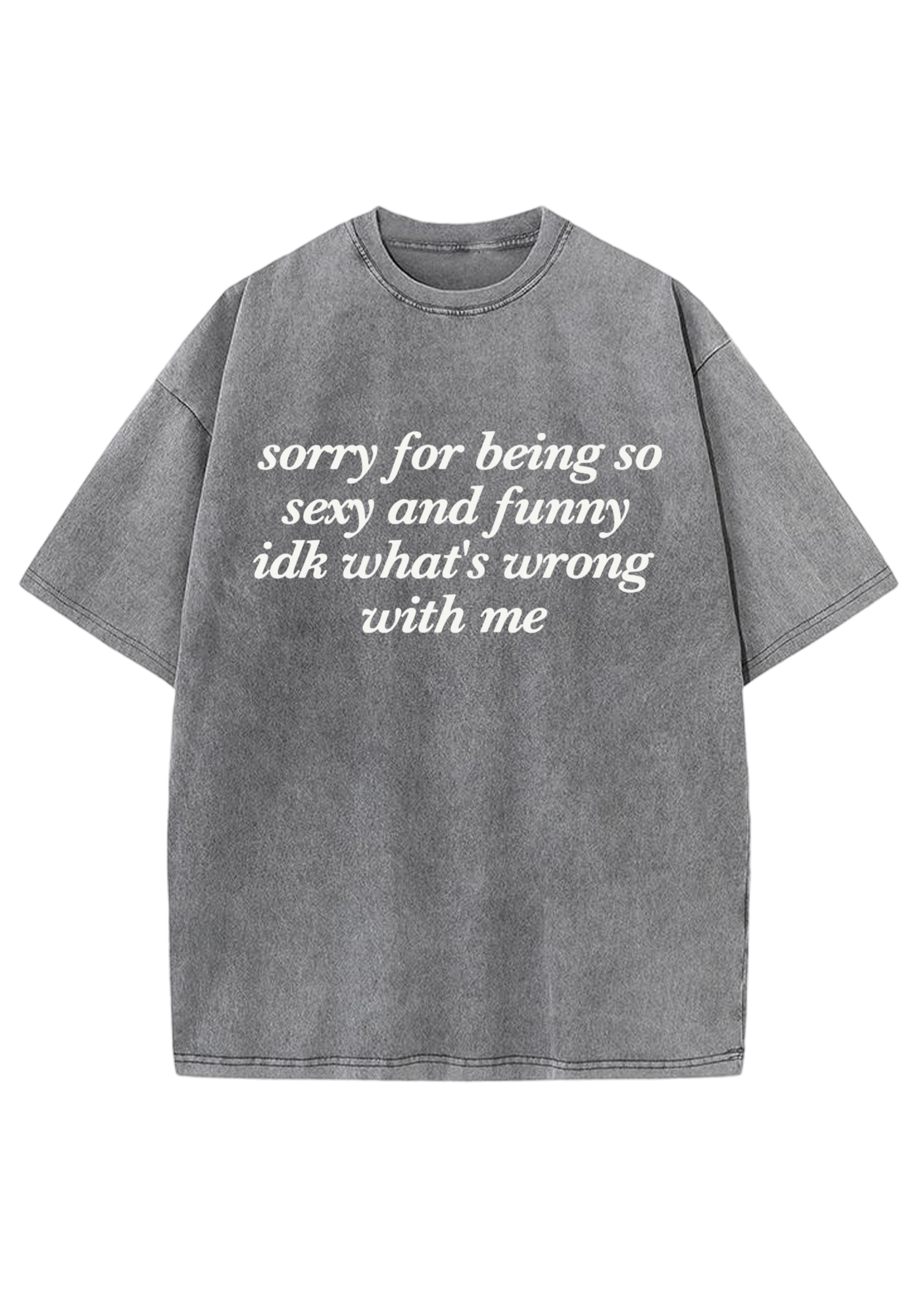 Sorry For Being So Sexy And Funny Y2K Washed Tee