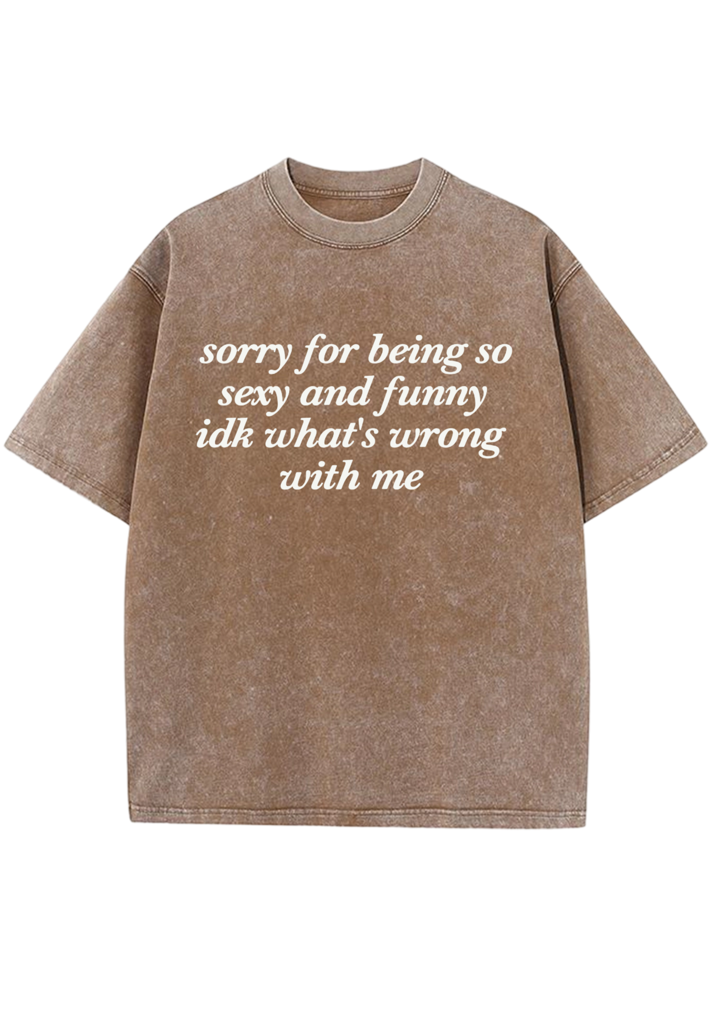 Sorry For Being So Sexy And Funny Y2K Washed Tee