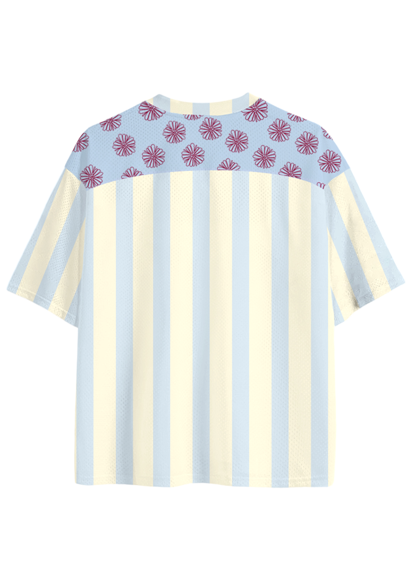 Pastel Stripe Floral Colombia Number 10 Mesh Jersey Shirts
