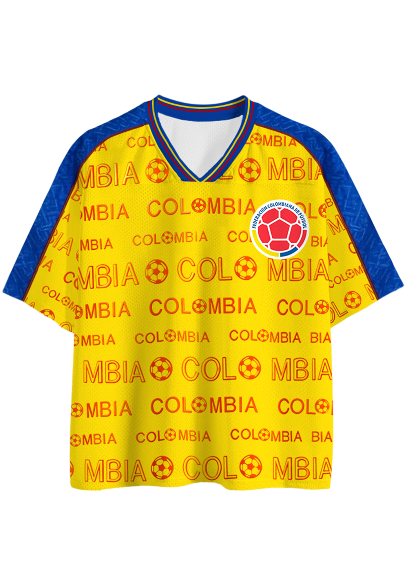 Colombian National Team Yellow Blue Mesh Jersey Shirts