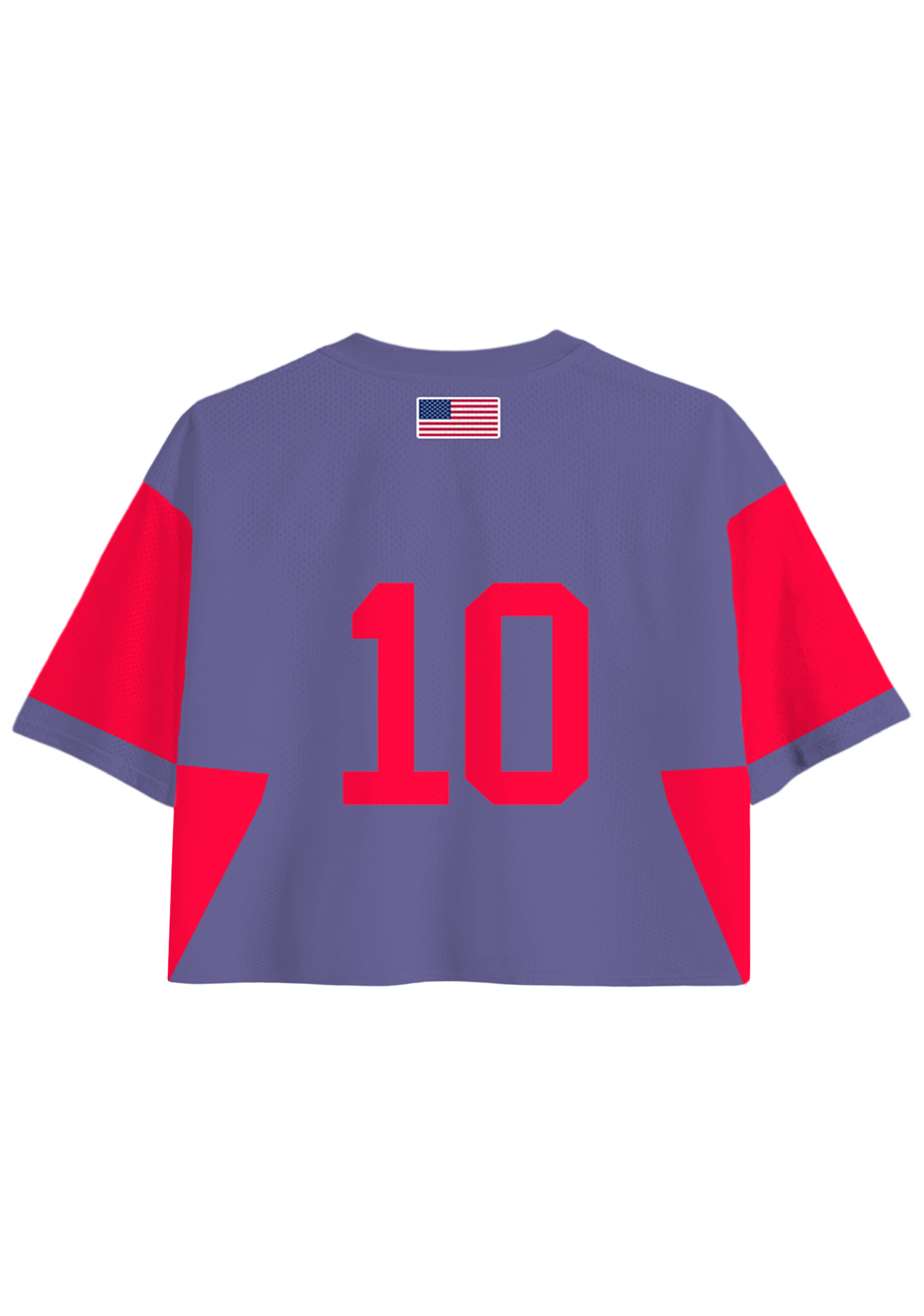 USA Color Block Patriotic Cropped Jersey Shirt