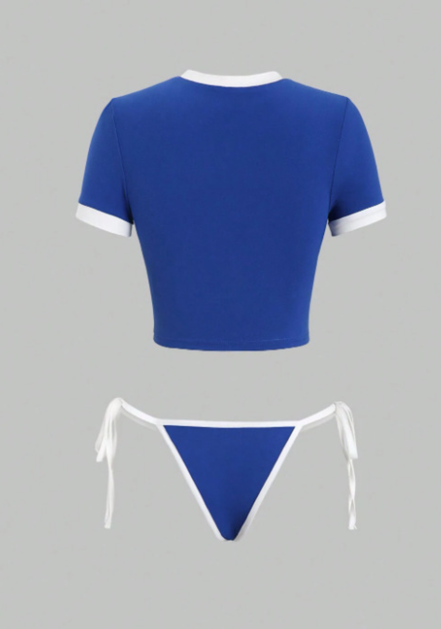 Brazil Flag Rio Graphic Ringer Crop Top & Tie Bikini Matching Set