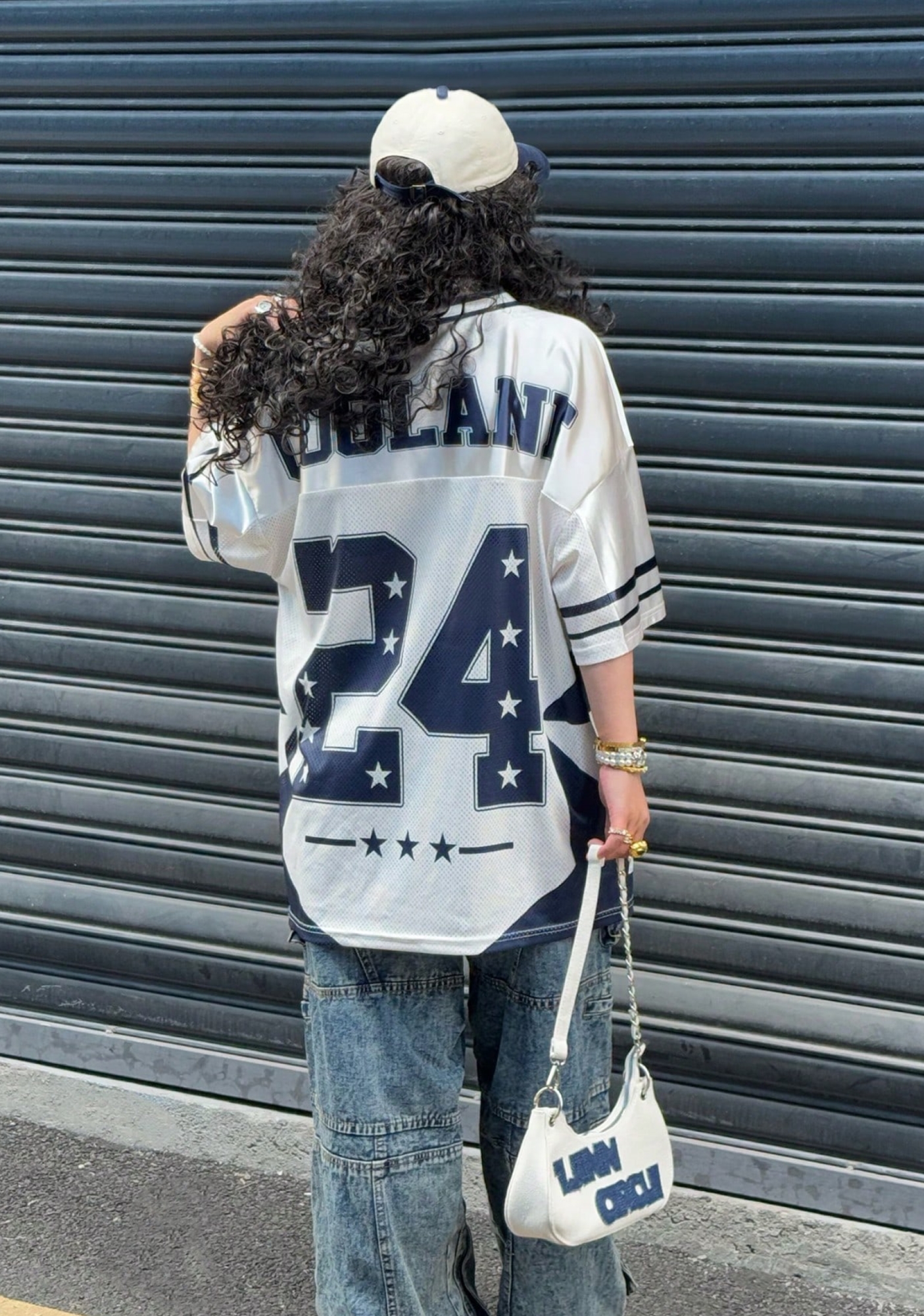 24 Star Letter Print Mesh Jersey Shirts