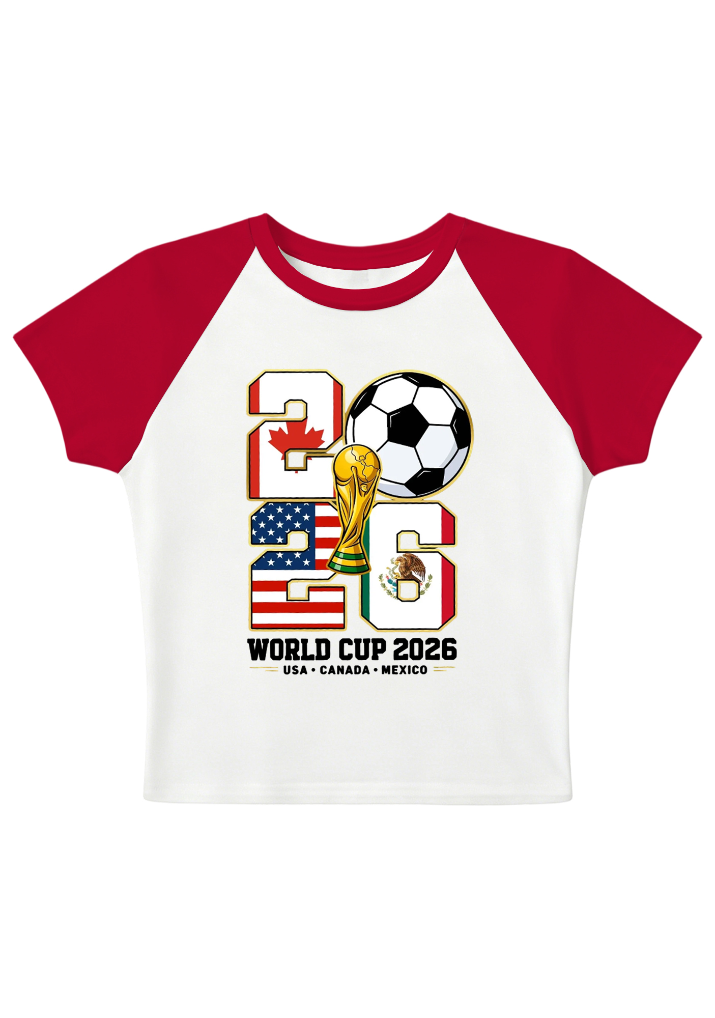 2026 USA Mexico Canada World Cup Splicing Y2K Baby Tee