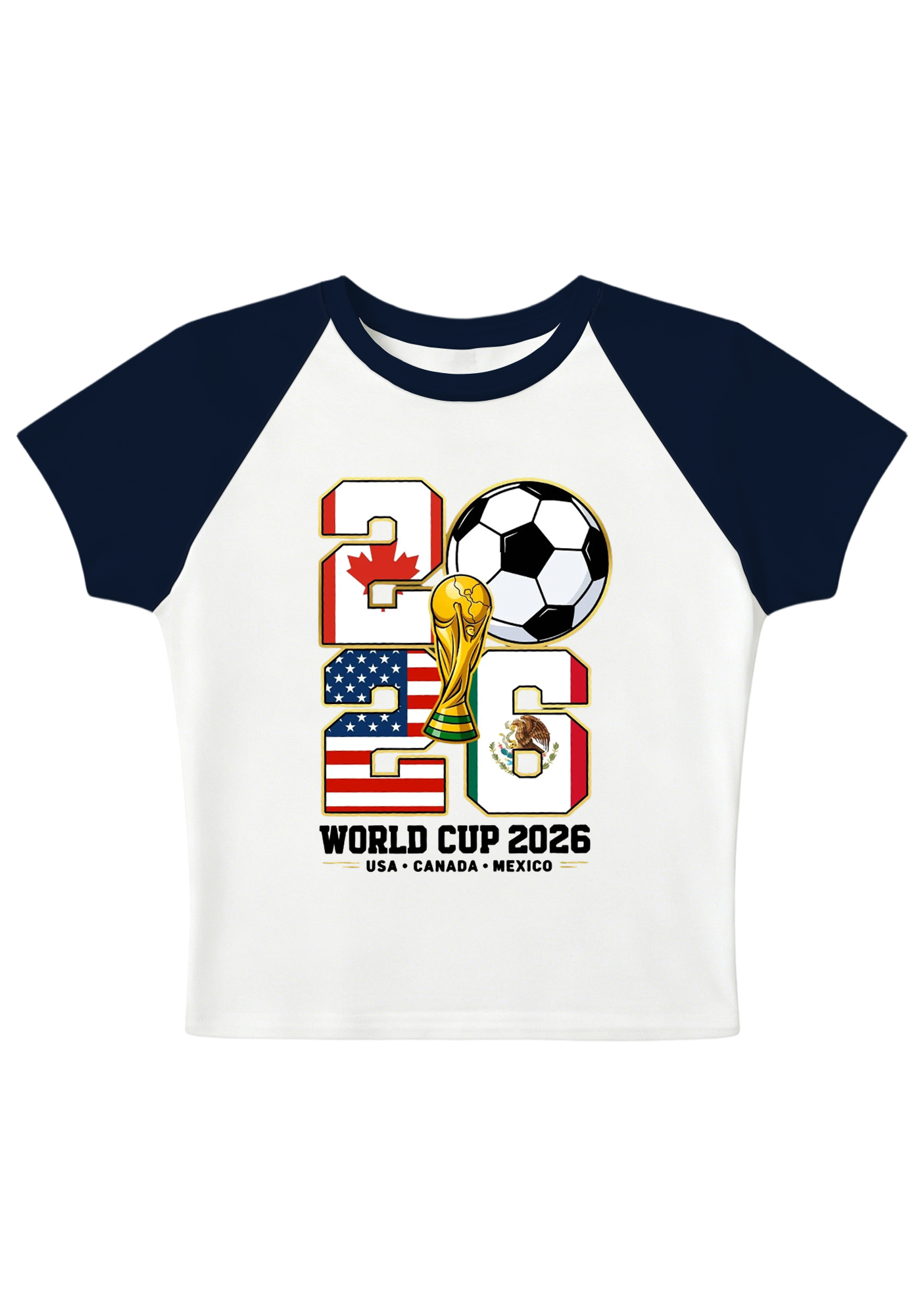 2026 USA Mexico Canada World Cup Splicing Y2K Baby Tee