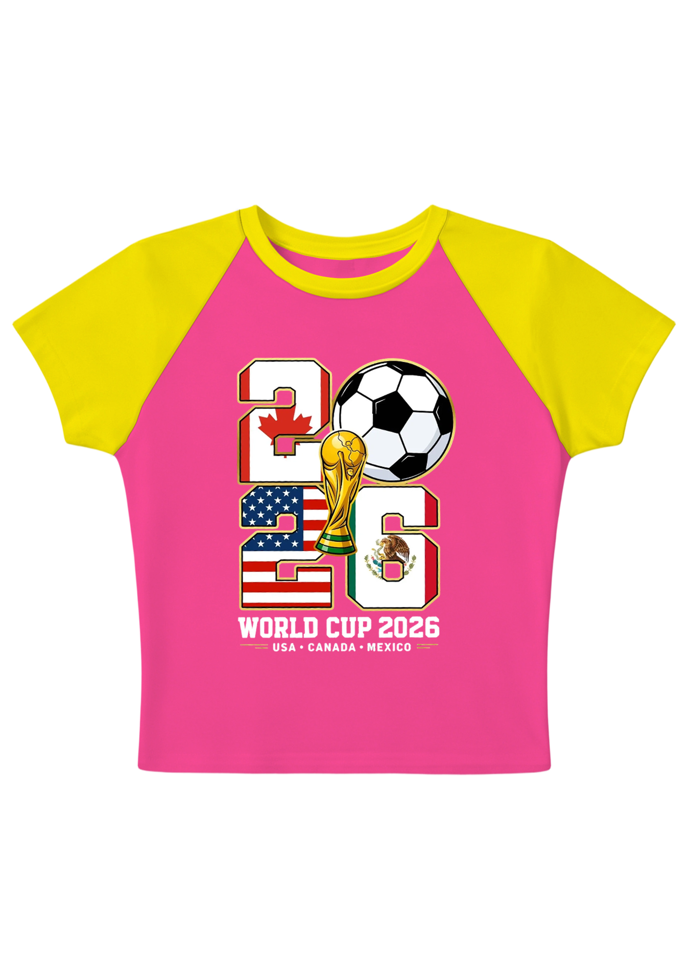 2026 USA Mexico Canada World Cup Splicing Y2K Baby Tee