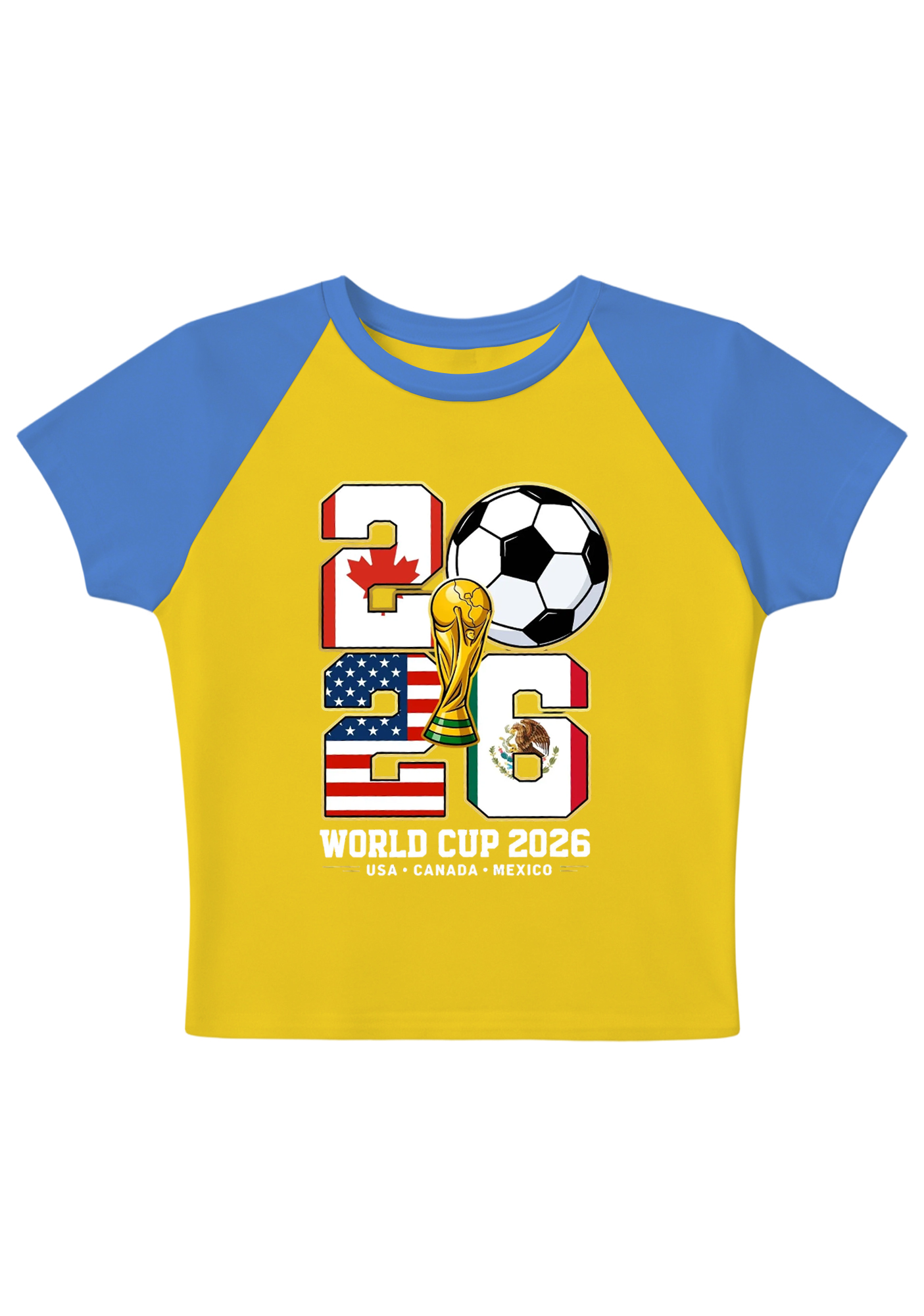 2026 USA Mexico Canada World Cup Splicing Y2K Baby Tee