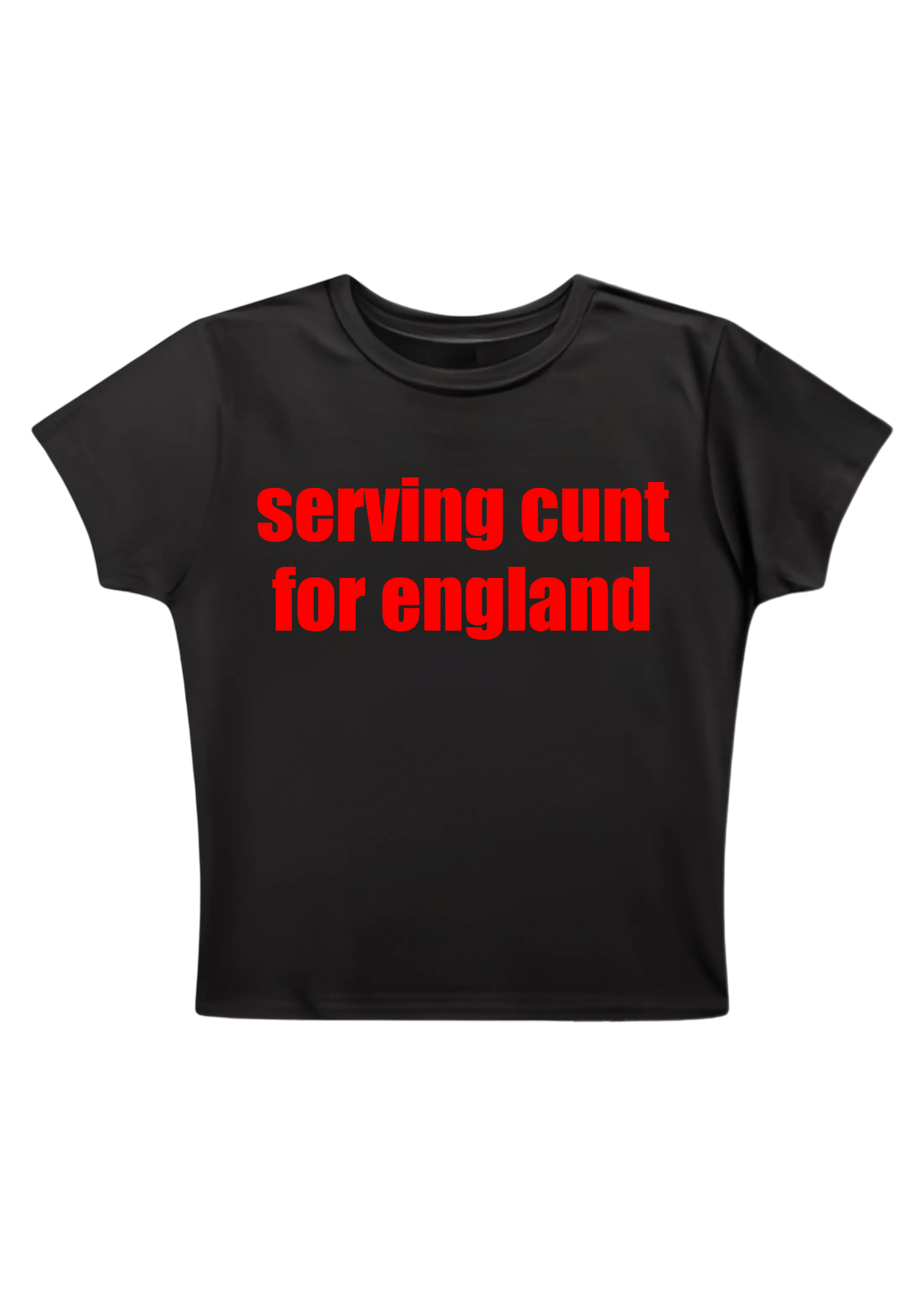 Serving Cxxt For England Y2K Baby Tee