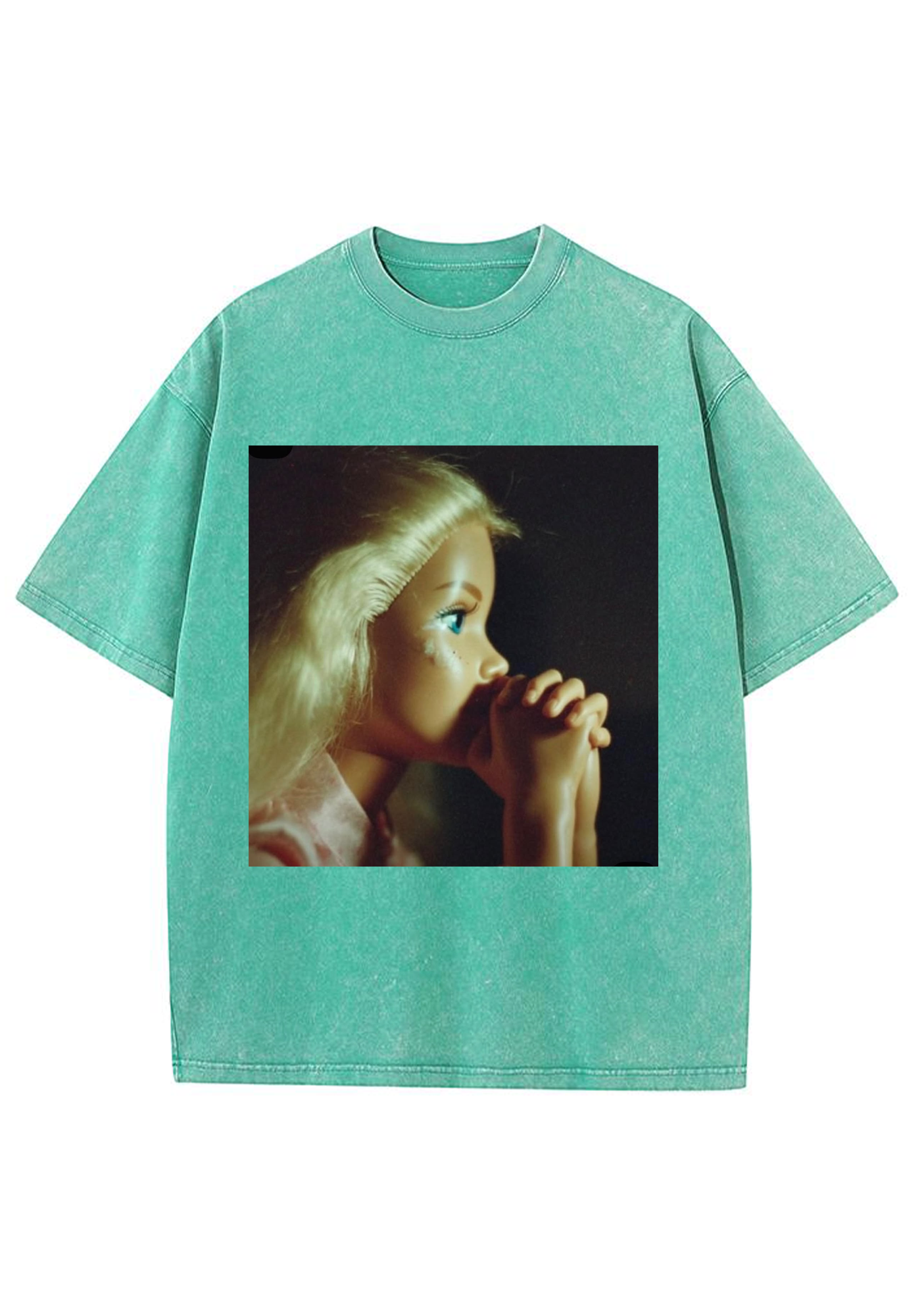 Praying Blonde Barbie Moody Vintage Y2K Washed Tee