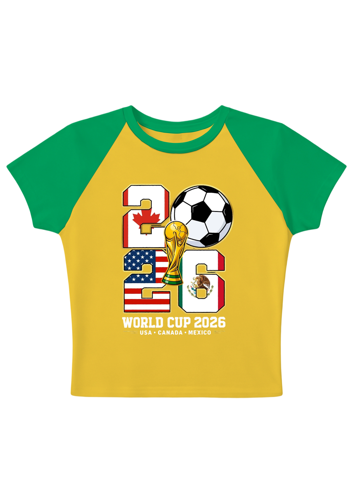 2026 USA Mexico Canada World Cup Splicing Y2K Baby Tee