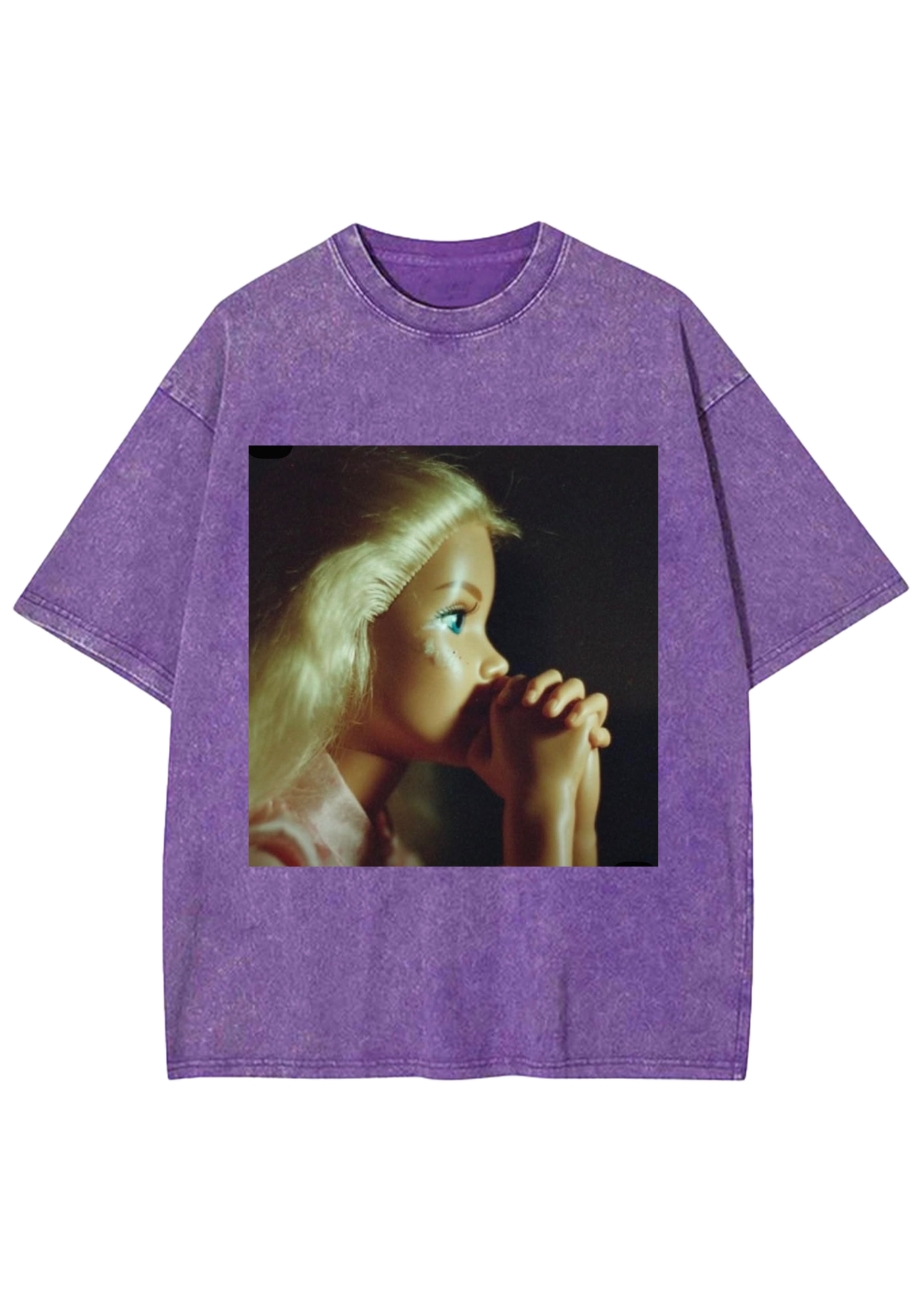 Praying Blonde Barbie Moody Vintage Y2K Washed Tee